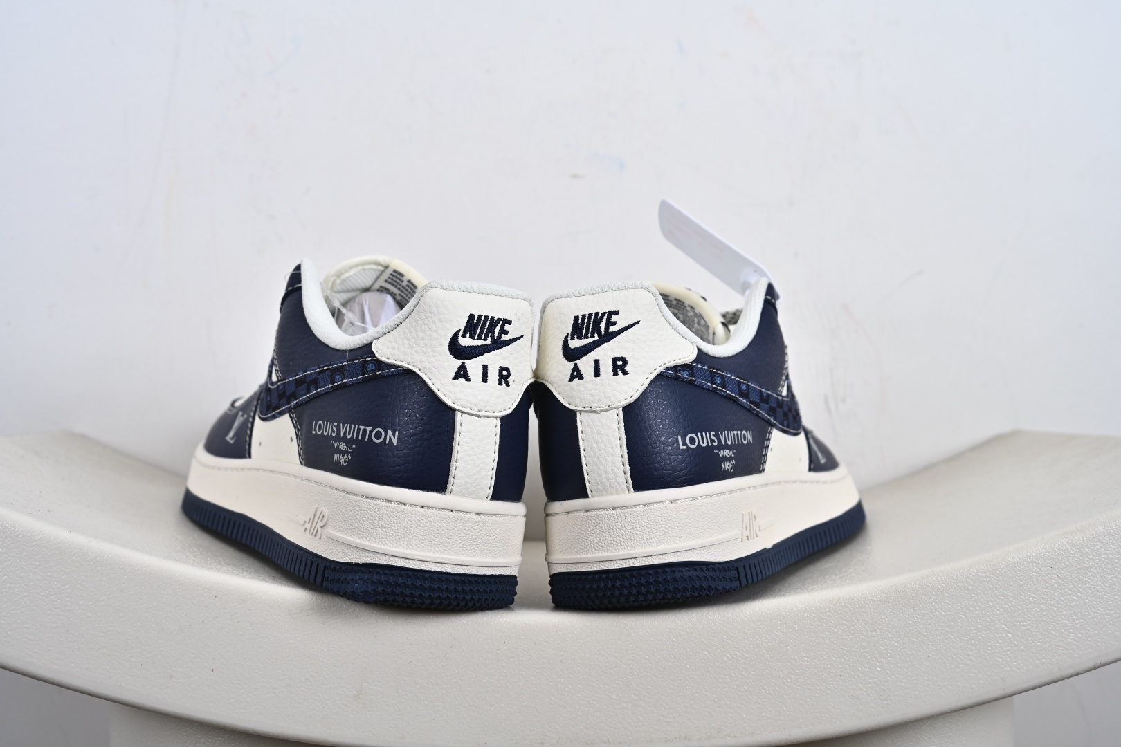 定制版Nike Air Force 1'07 Low LV联名 海军蓝腰果花 空军一号低帮休闲板鞋 JP8028-009