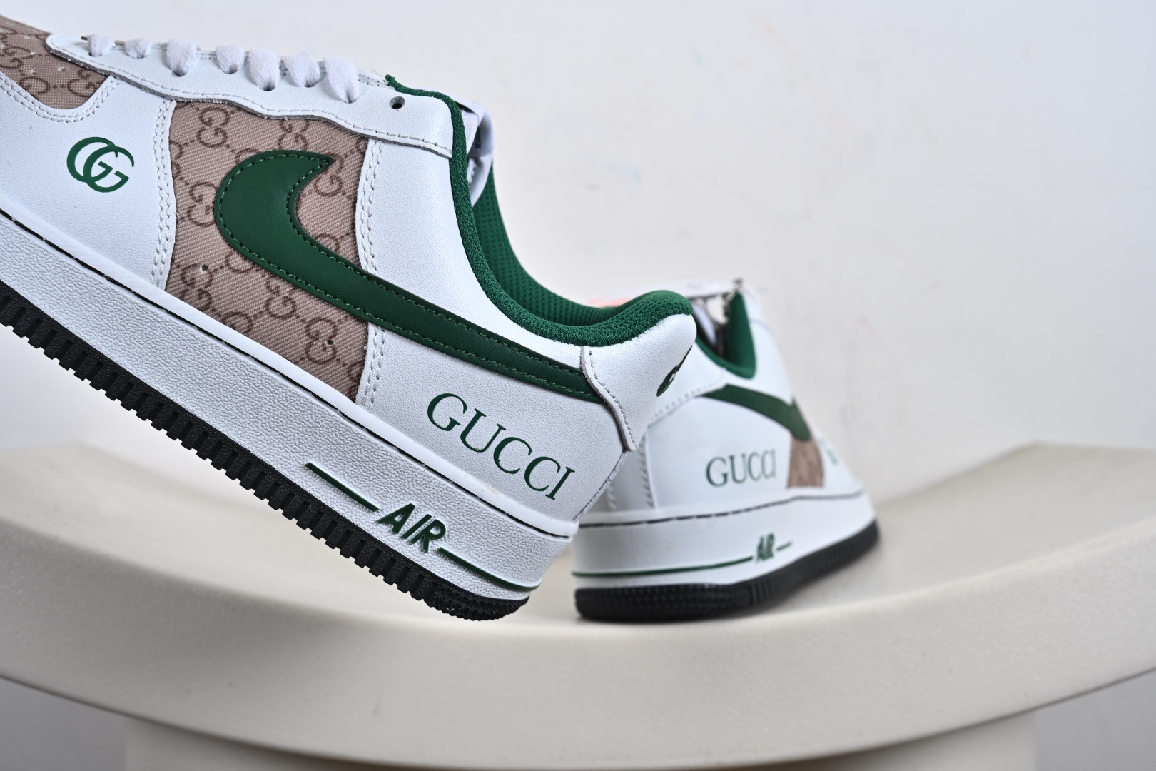 定制版Nike Air Force 1'07 Low 古驰联名 花纹草绿 空军一号低帮休闲板鞋 AH8462-004