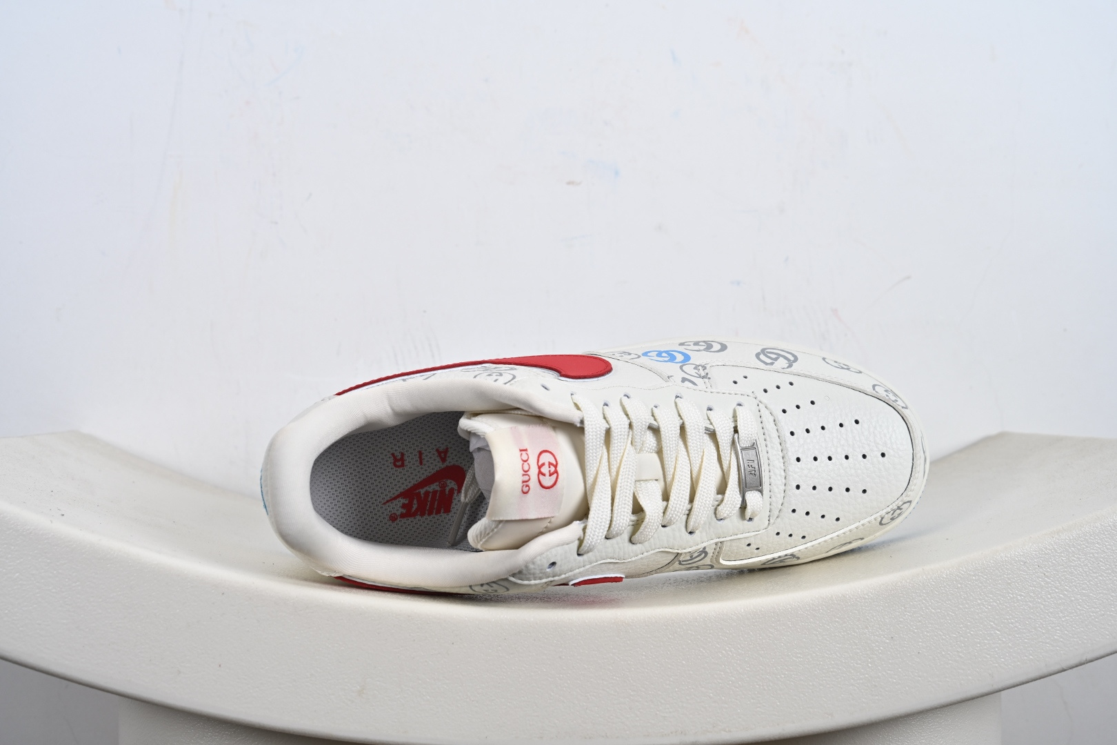 定制版Nike Air Force 1'07 Low 古驰联名 白红蓝 空军一号低帮休闲板鞋 SC0601-572