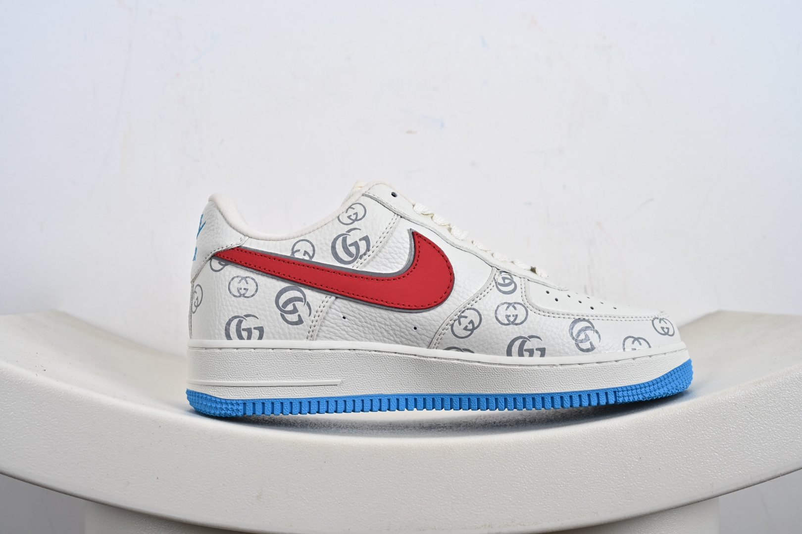 定制版Nike Air Force 1'07 Low 古驰联名 白红蓝 空军一号低帮休闲板鞋 SC0601-572