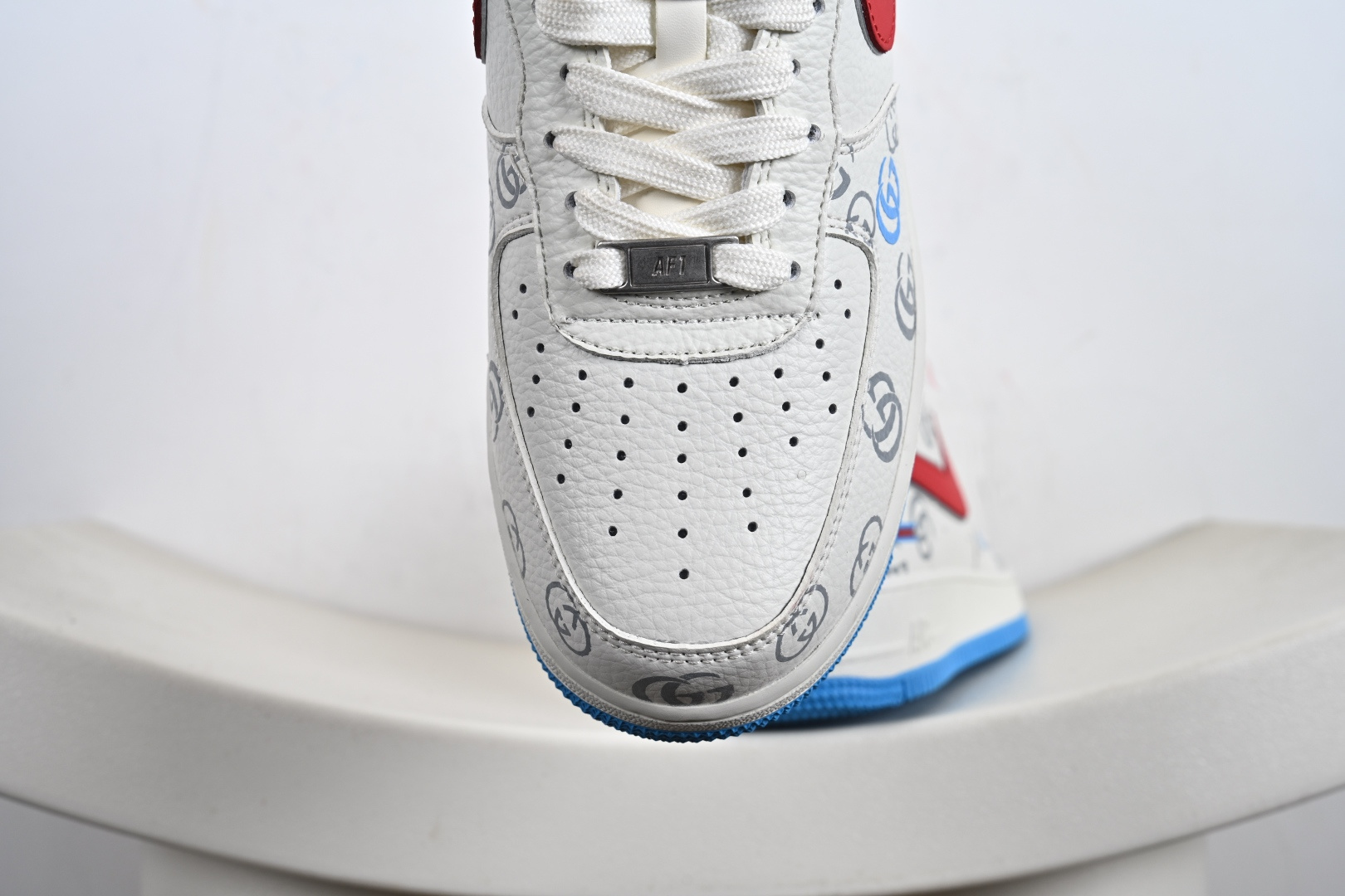 定制版Nike Air Force 1'07 Low 古驰联名 白红蓝 空军一号低帮休闲板鞋 SC0601-572