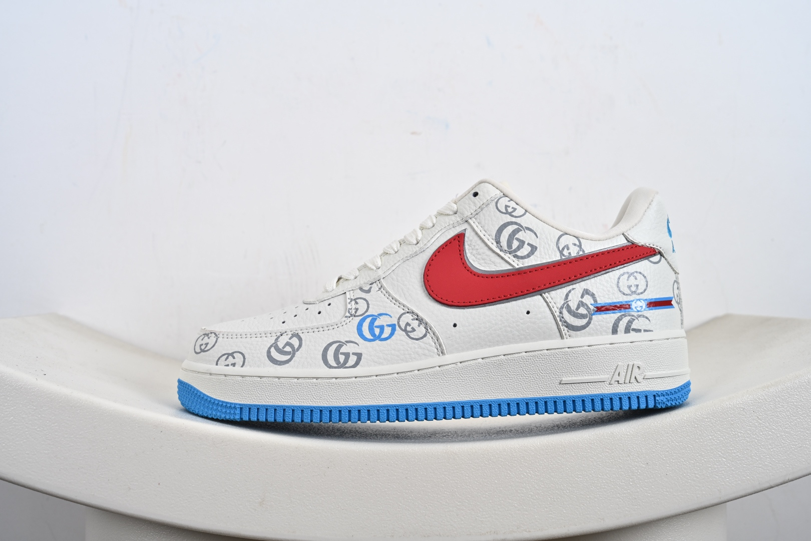 定制版Nike Air Force 1'07 Low 古驰联名 白红蓝 空军一号低帮休闲板鞋 SC0601-572