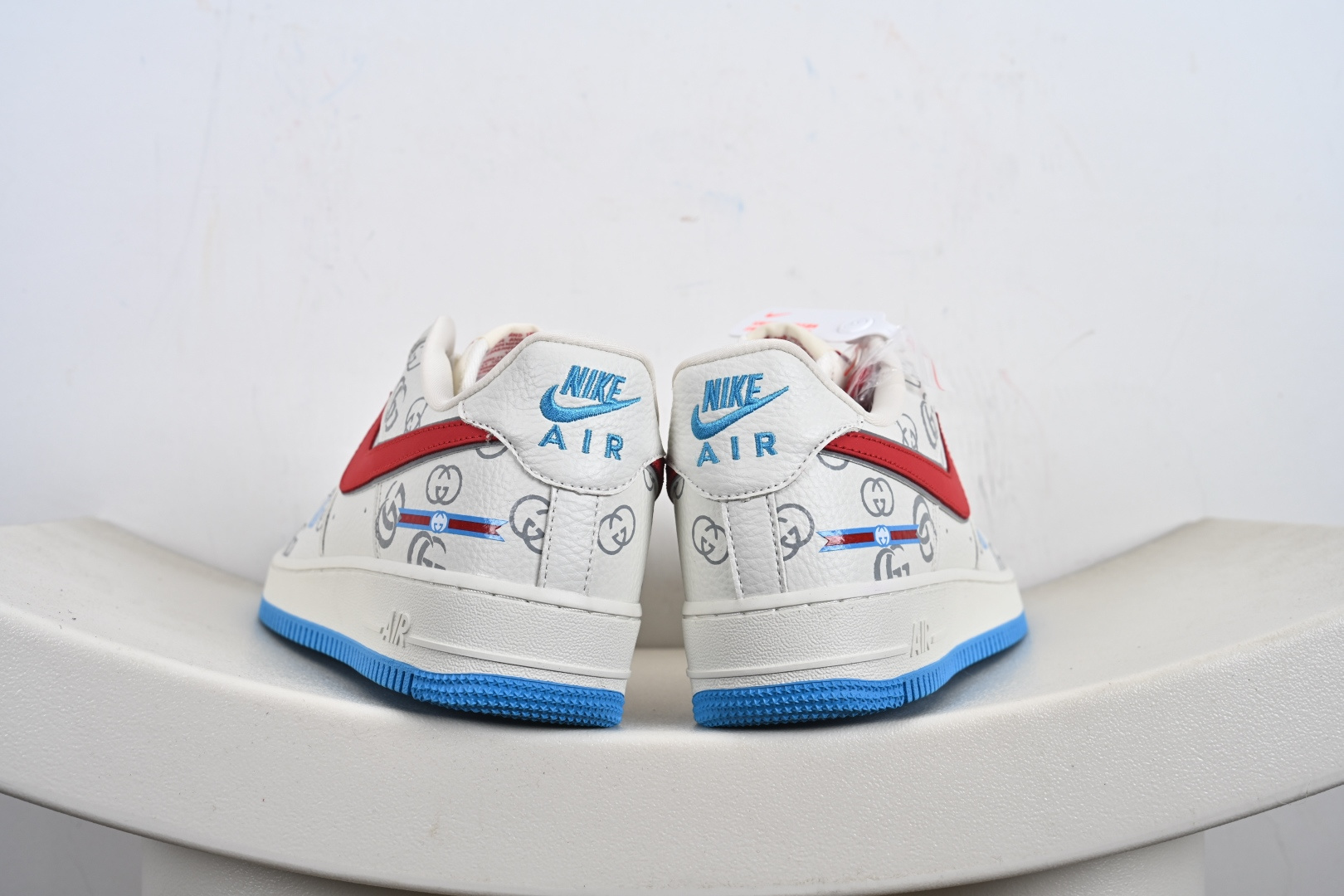 定制版Nike Air Force 1'07 Low 古驰联名 白红蓝 空军一号低帮休闲板鞋 SC0601-572