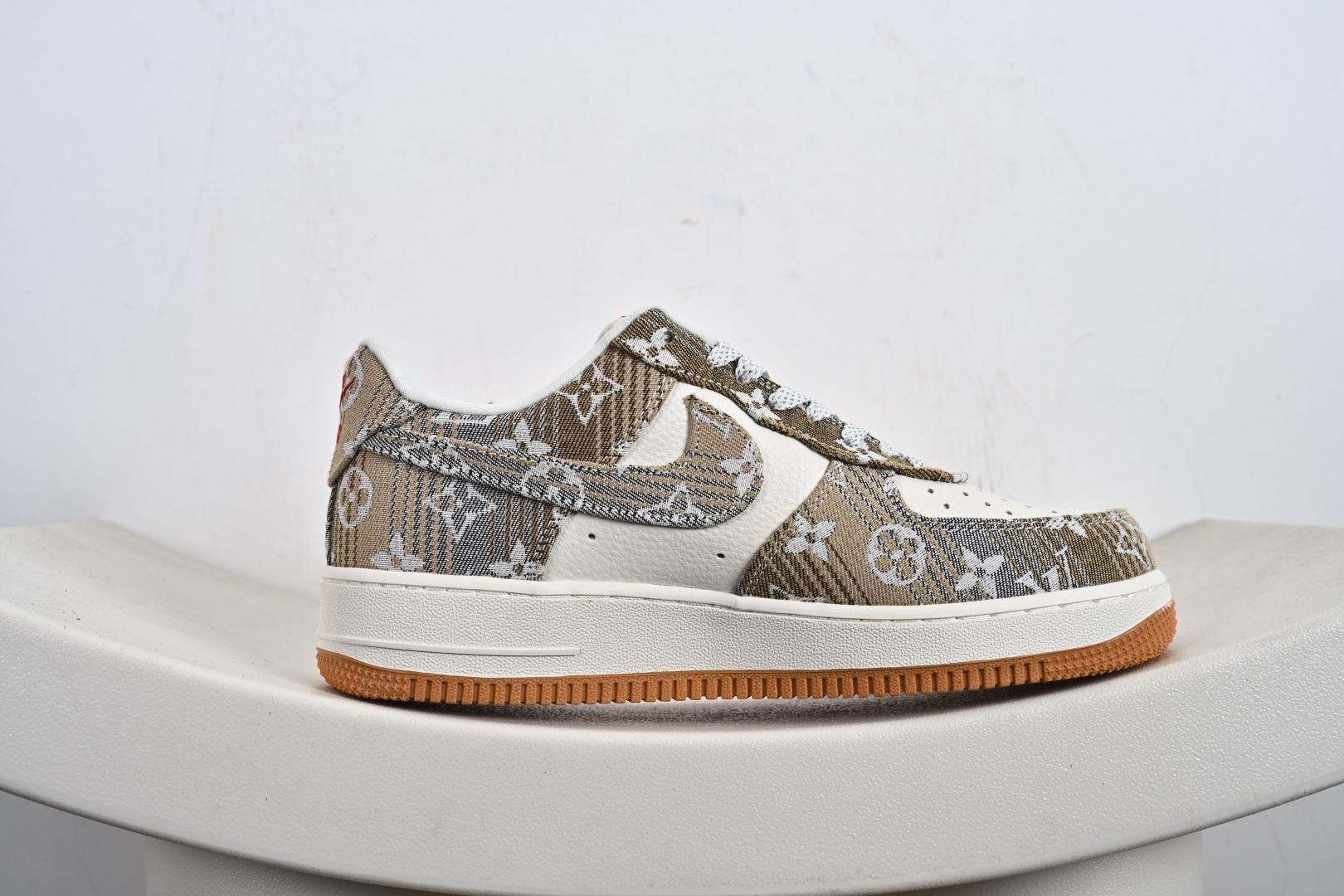 定制版Nike Air Force 1'07 Low LV联名 灰棕花布 空军一号低帮休闲板鞋 DF0188-076