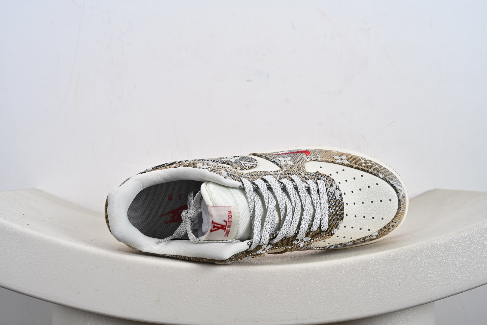 定制版Nike Air Force 1'07 Low LV联名 灰棕花布 空军一号低帮休闲板鞋 DF0188-076