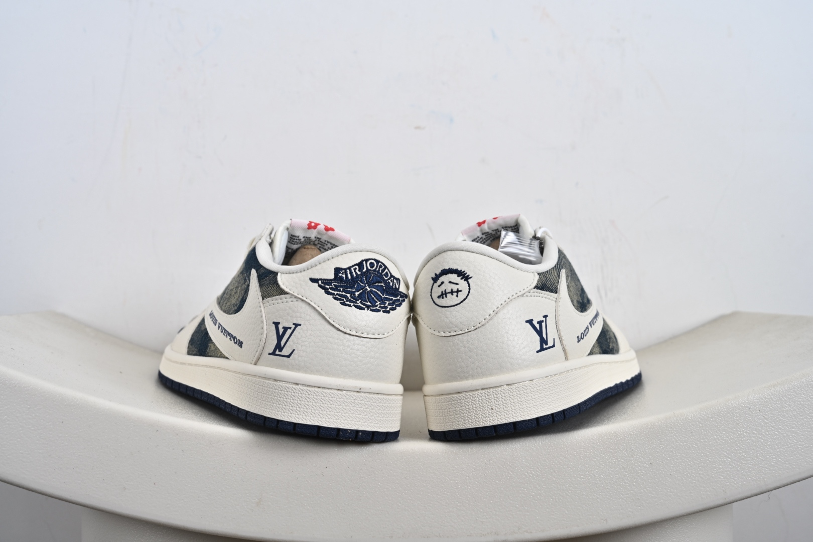 高端定制 Travis Scott x Jordan 1 Low LV联名-白青牛仔 LD2028-044