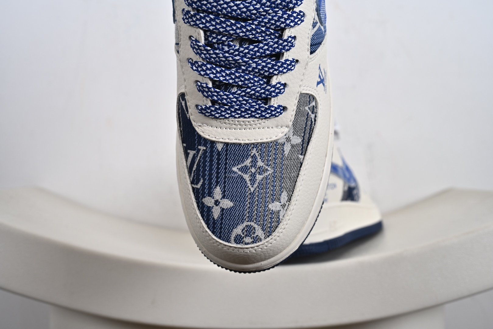 高端定制Nike Air Force 1 '07 Low “路易威登LV联名--- 米白蓝帆布印花” 高端定制 低帮休闲板鞋 XL1979-106