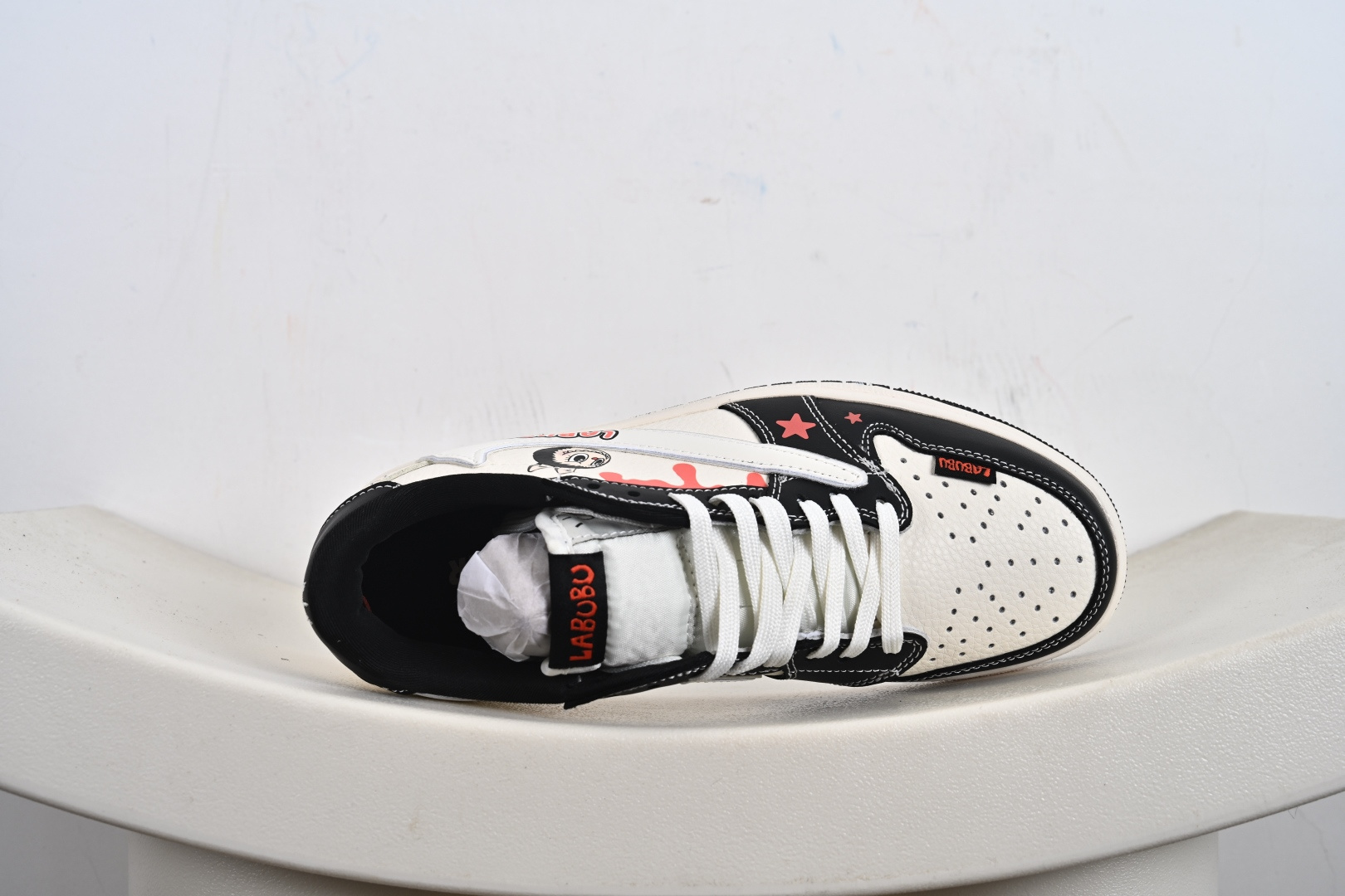 定制版Labubu x Travis Scott x Air Jordan 1 Low 拉布布 x AJ1 低帮 AJ1 乔丹1代 aj1 乔1 低邦 棕白倒勾联名 乔丹篮球鞋系列 DZ5899-019