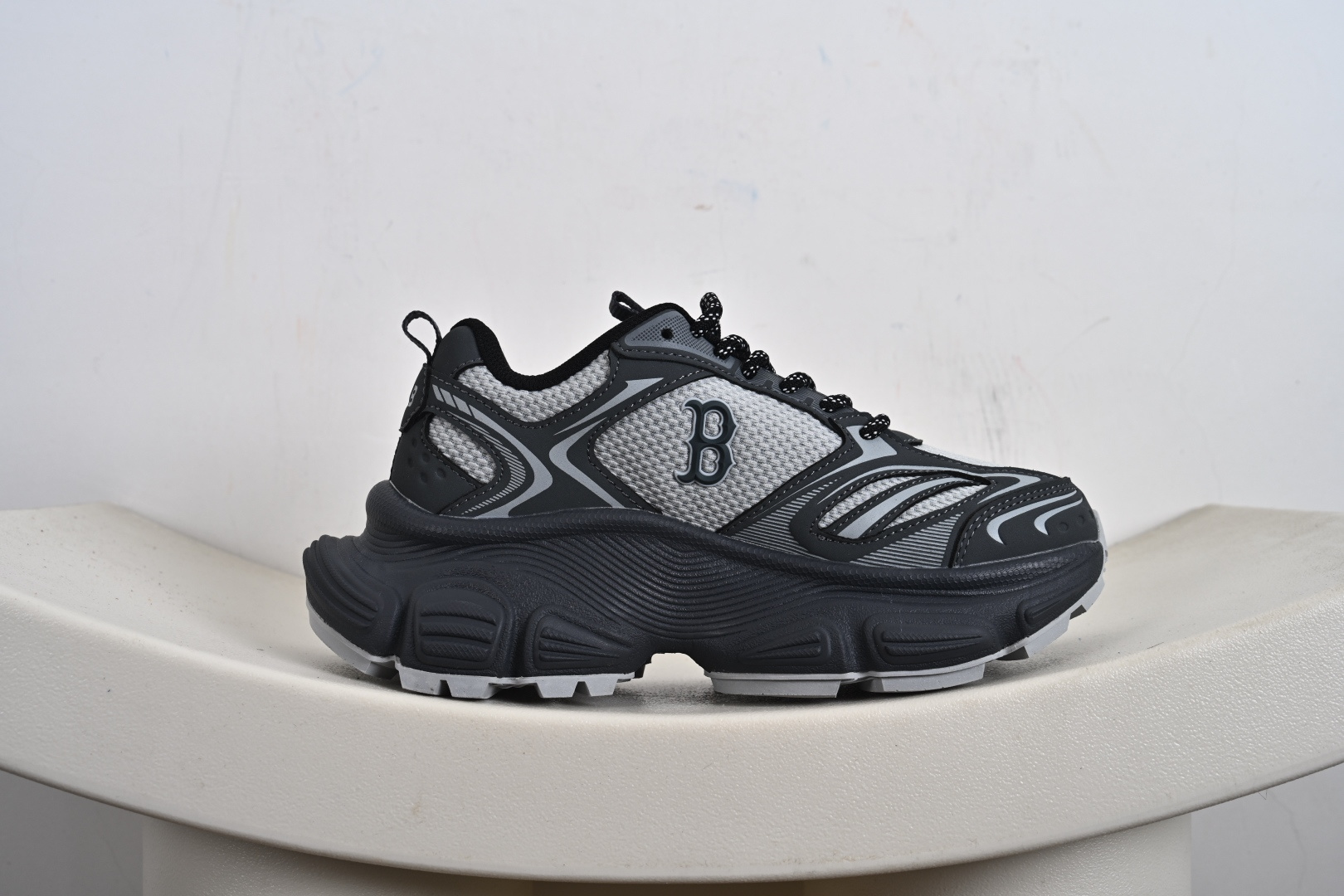 NY美国榄球洋基队限定 x MLB Big Ball Chunky Mesh 厚底老爹系列低帮魔术贴轻量休闲运动慢跑鞋 3ASHW015N