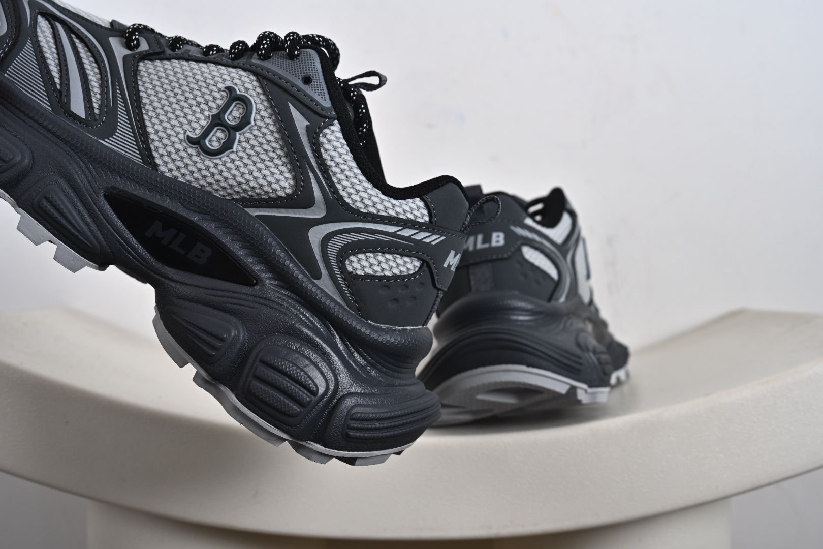 NY美国榄球洋基队限定 x MLB Big Ball Chunky Mesh 厚底老爹系列低帮魔术贴轻量休闲运动慢跑鞋 3ASHW015N