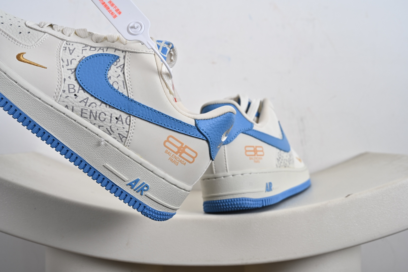 240 NK Air Force 1'07 Low 巴黎世家联名 白蓝金 空军一号低帮休闲板鞋 YF9511-803