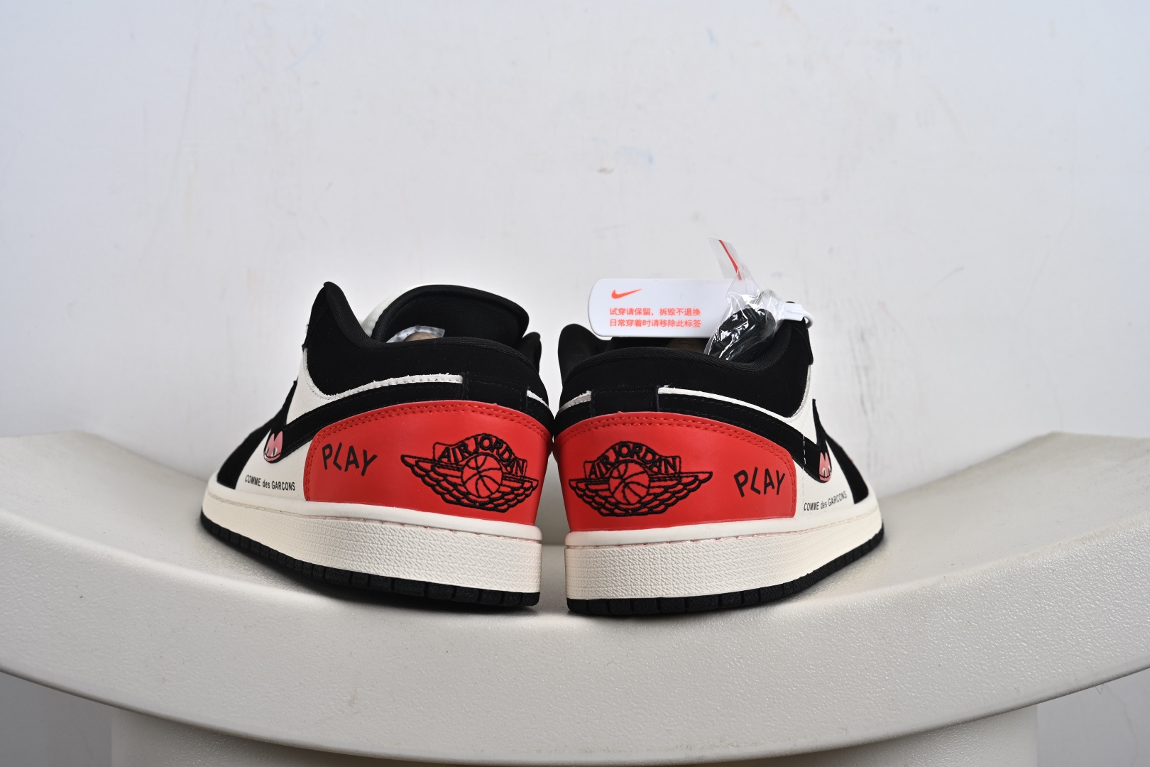 260 Nike Jordan Air Jordan 1 “川久保玲联名——米黑红” 高端定制 乔丹低帮休闲板鞋 LJ8888-005