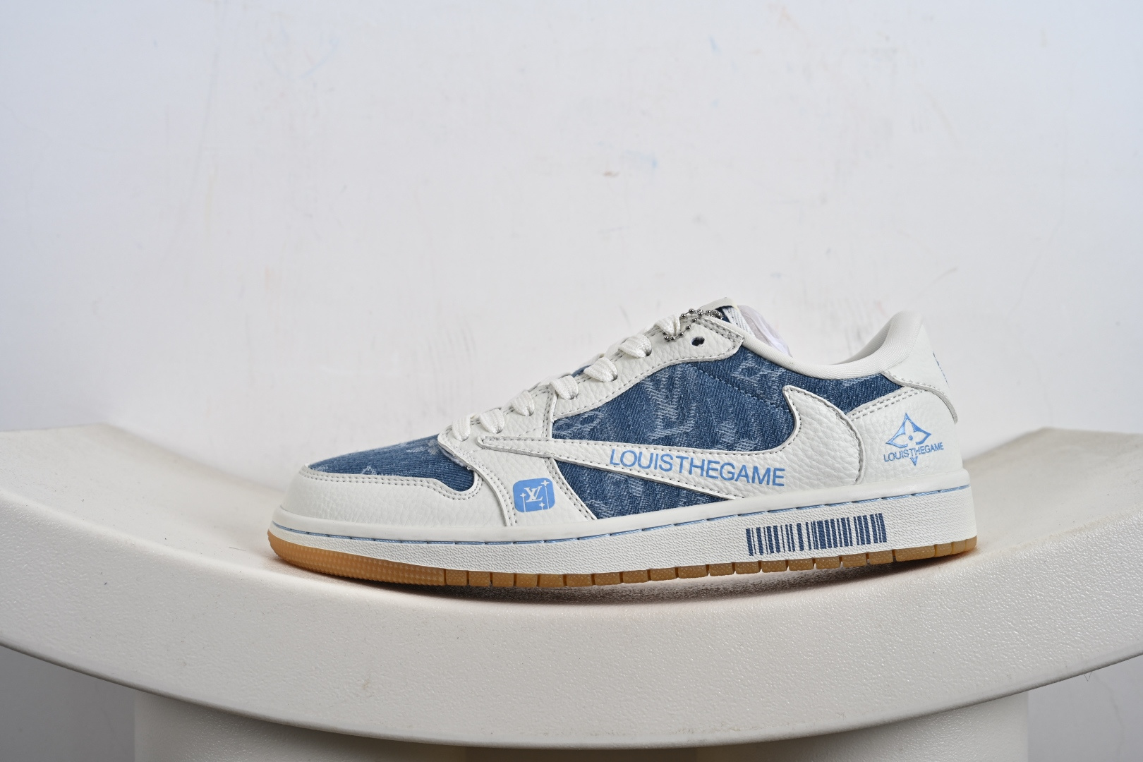 Travis Scott x Fragment Design x Air Jordan 1 Low SP AJ1 乔1 LV联名 白蓝牛仔 低帮文化休闲板鞋 SC0601-053