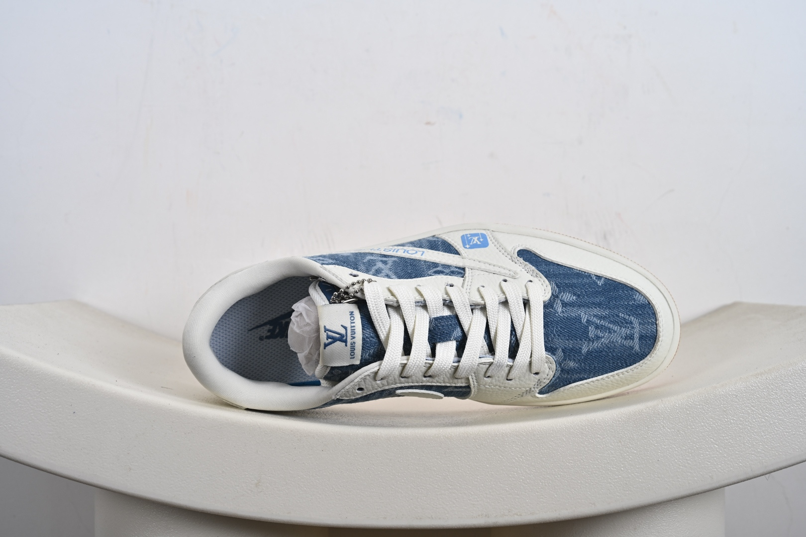 Travis Scott x Fragment Design x Air Jordan 1 Low SP AJ1 乔1 LV联名 白蓝牛仔 低帮文化休闲板鞋 SC0601-053