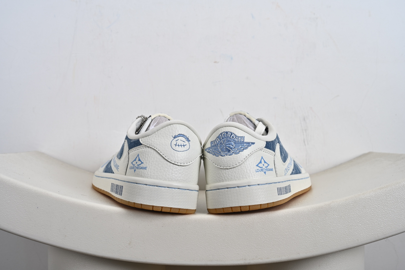 Travis Scott x Fragment Design x Air Jordan 1 Low SP AJ1 乔1 LV联名 白蓝牛仔 低帮文化休闲板鞋 SC0601-053
