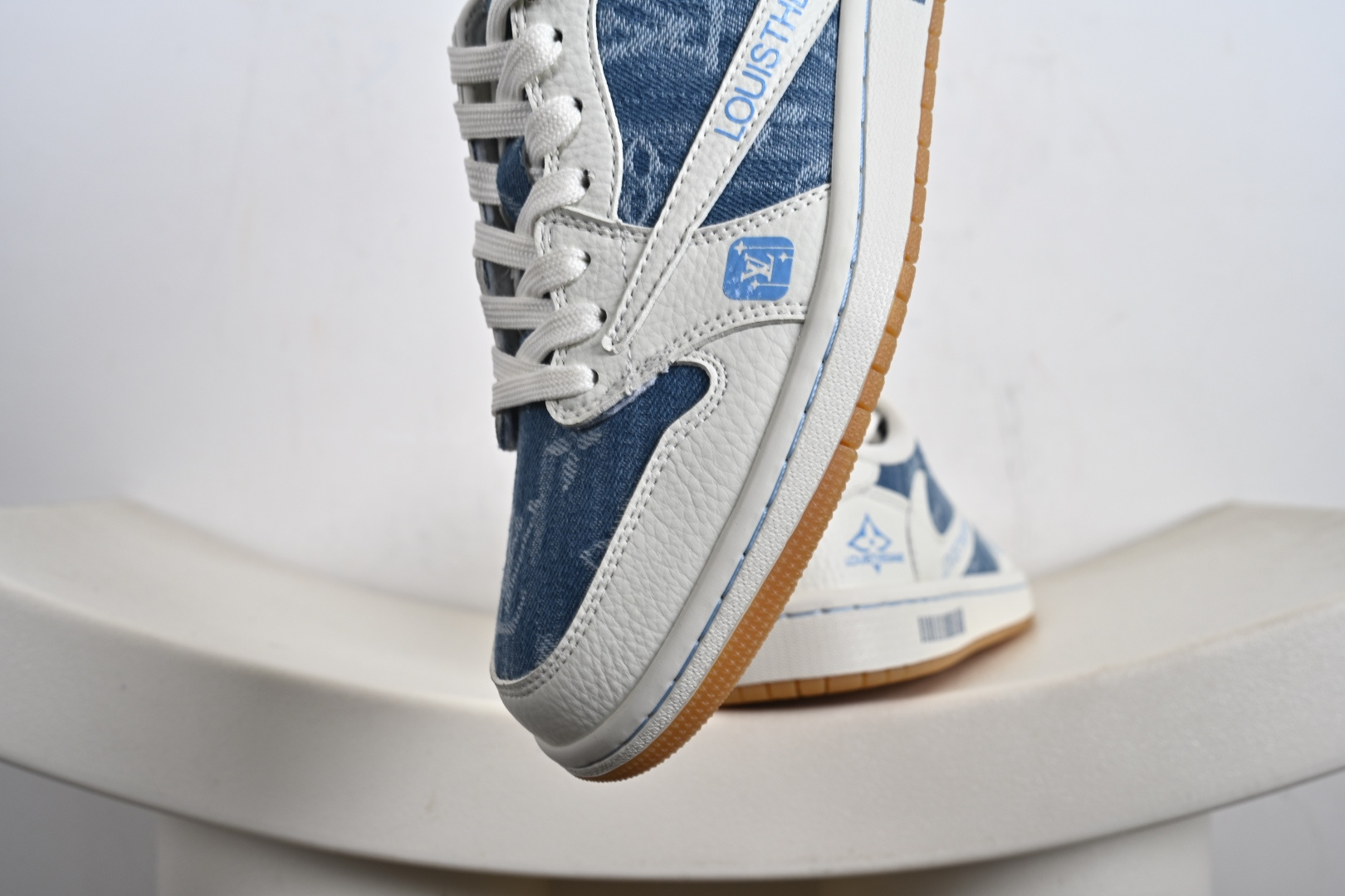 Travis Scott x Fragment Design x Air Jordan 1 Low SP AJ1 乔1 LV联名 白蓝牛仔 低帮文化休闲板鞋 SC0601-053