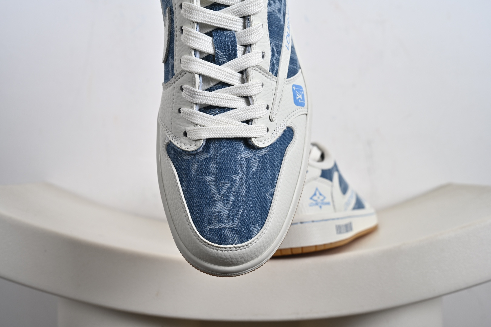 Travis Scott x Fragment Design x Air Jordan 1 Low SP AJ1 乔1 LV联名 白蓝牛仔 低帮文化休闲板鞋 SC0601-053