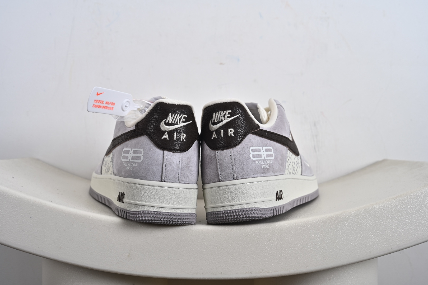 240 Nike Air Force 1'07 Low 巴黎世家联名 白棕 空军一号低帮休闲板鞋 YF9511-806