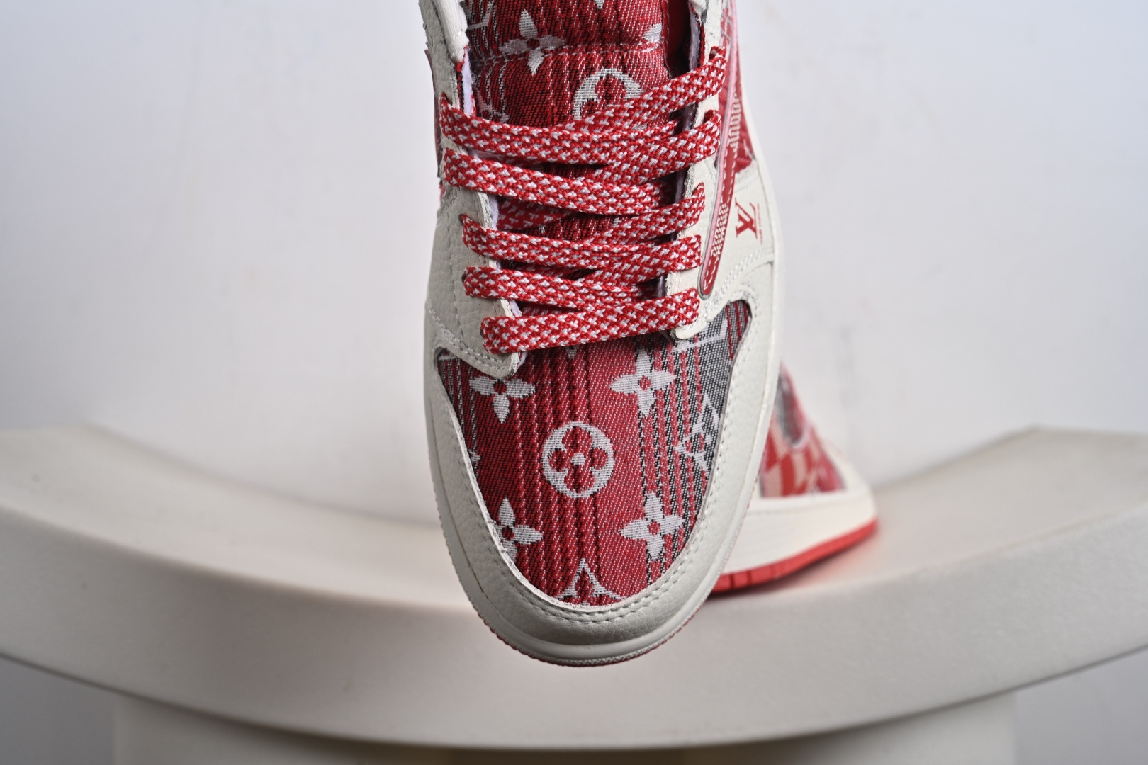 Travis Scott x Fragment Design x Jordan Air Jordan 1 Low SP “路易威登LV联名---奶白红帆布LV印花” XS2025-067