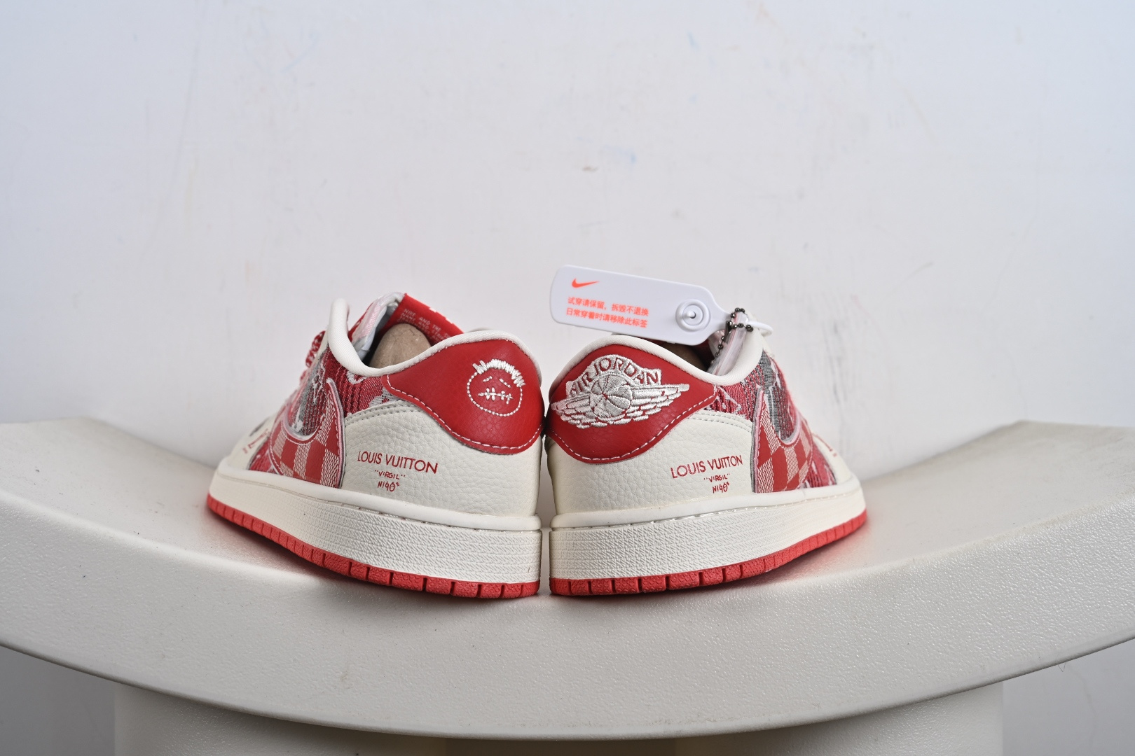 Travis Scott x Fragment Design x Jordan Air Jordan 1 Low SP “路易威登LV联名---奶白红帆布LV印花” XS2025-067