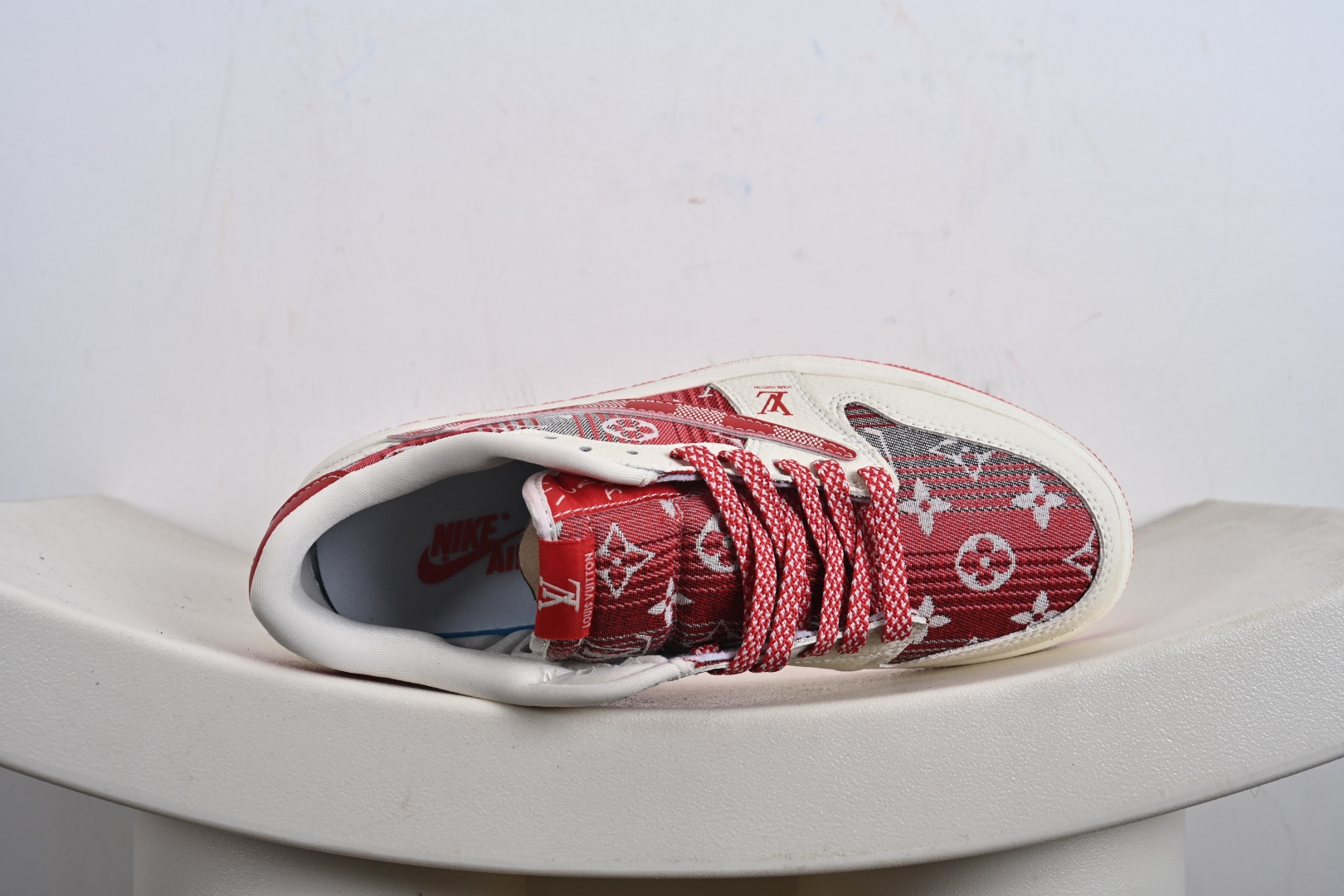Travis Scott x Fragment Design x Jordan Air Jordan 1 Low SP “路易威登LV联名---奶白红帆布LV印花” XS2025-067