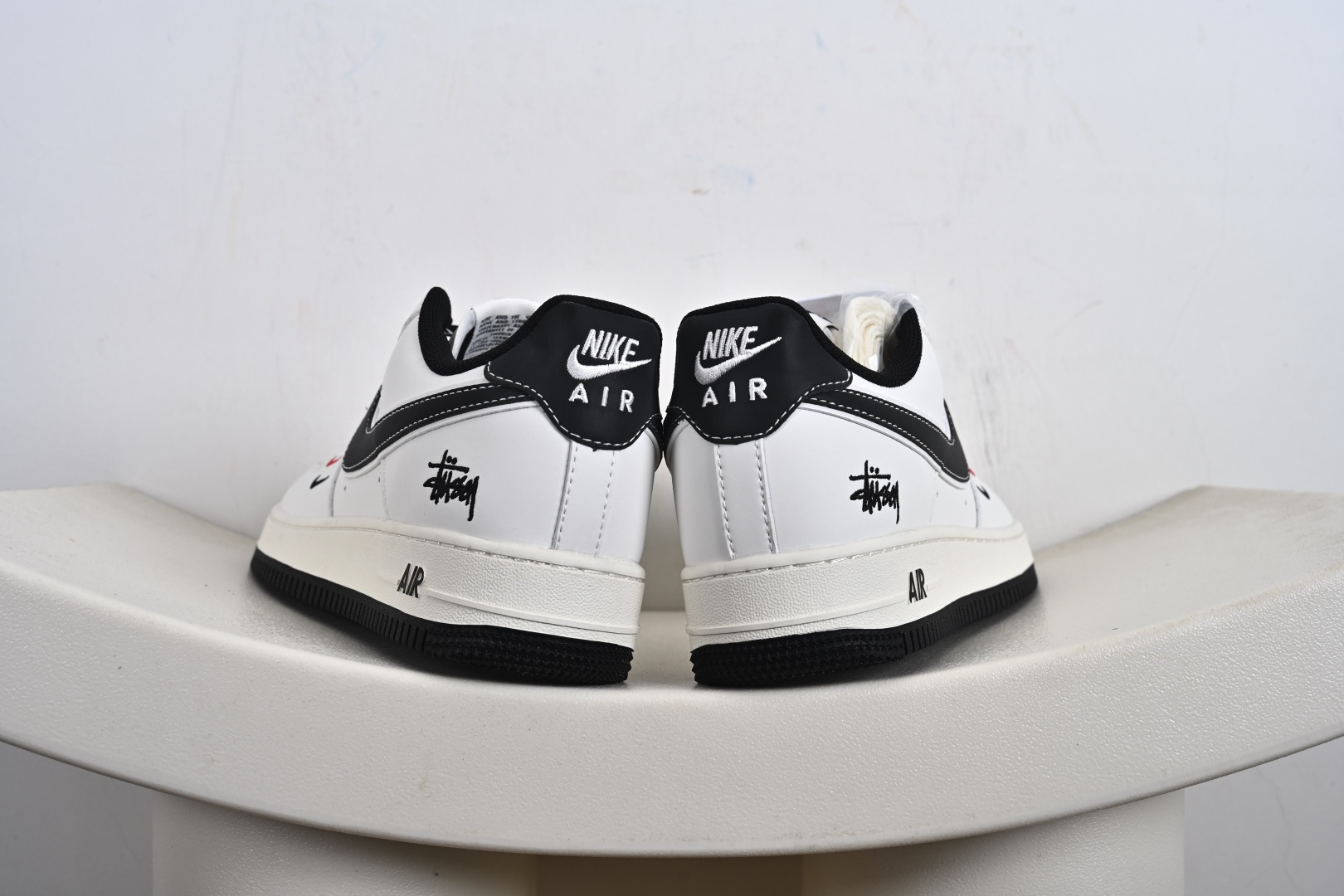 Nike Air Force 1'07 Low 斯图西联名 米黑勾黑底 空军一号低帮休闲板鞋 CS5288-037