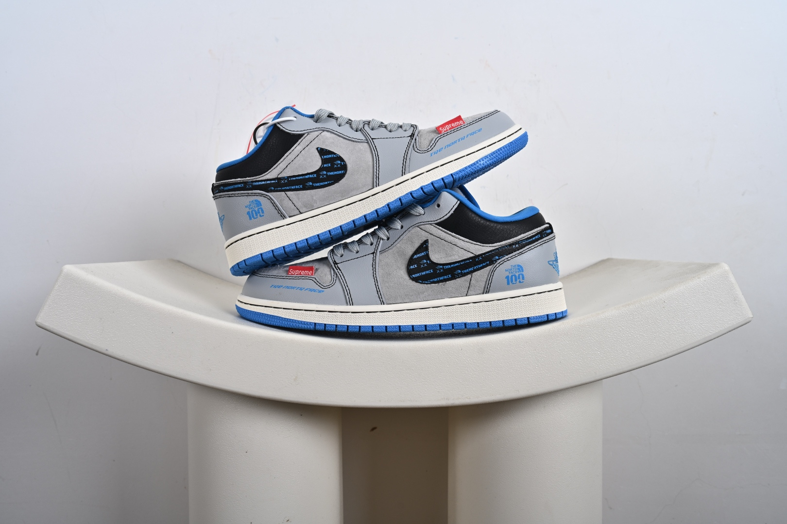 高端定制Air Jordan 1 Low AJ1 乔1 “北面联名—灰蓝猪八”高端定制 低帮复古篮球鞋 LD2025-002