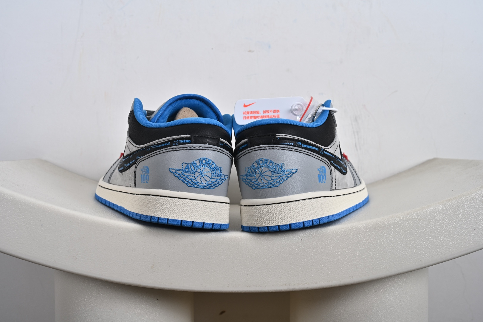 高端定制Air Jordan 1 Low AJ1 乔1 “北面联名---灰蓝猪八”高端定制 低帮复古篮球鞋 LD2025-002