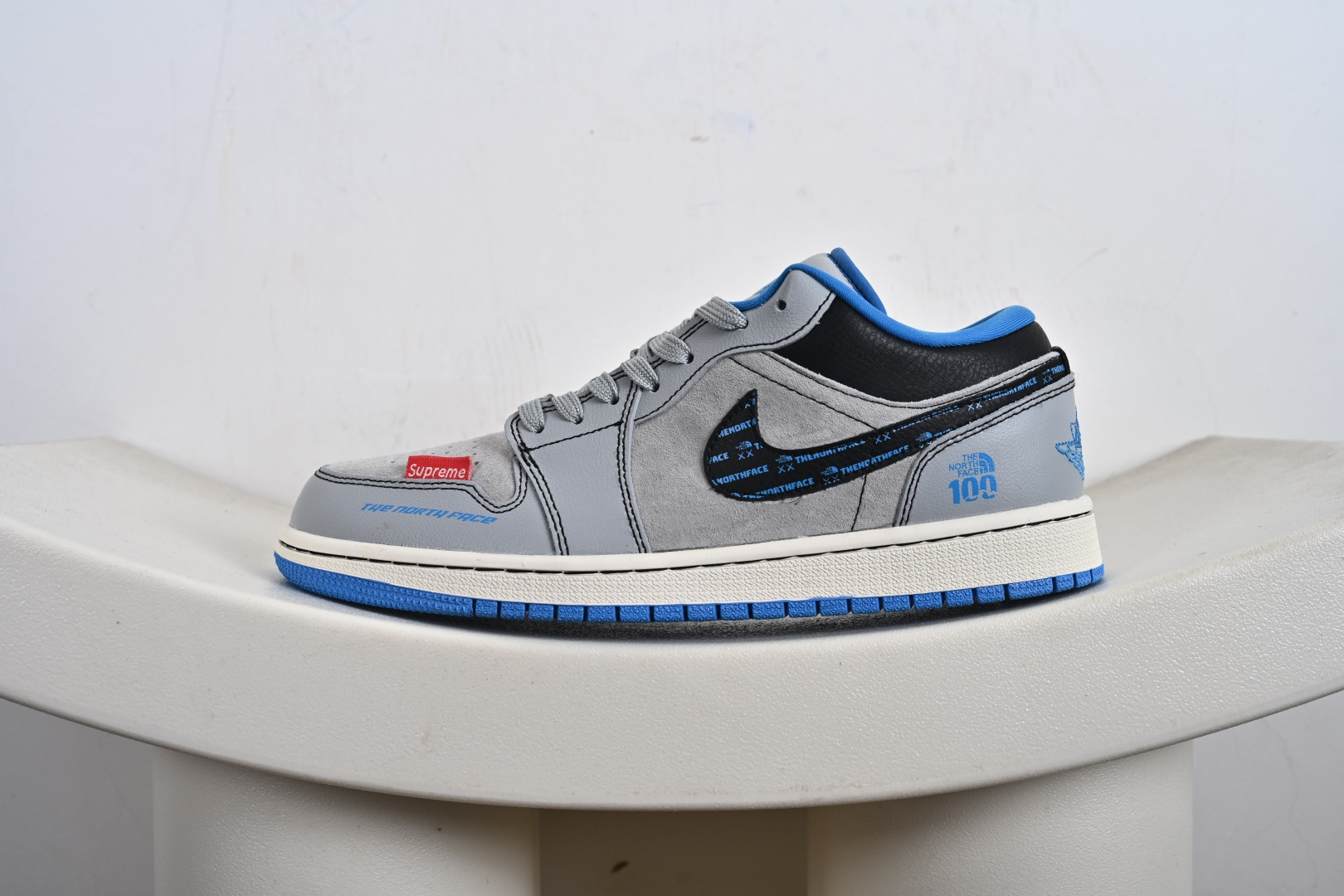 高端定制Air Jordan 1 Low AJ1 乔1 “北面联名---灰蓝猪八”高端定制 低帮复古篮球鞋 LD2025-002