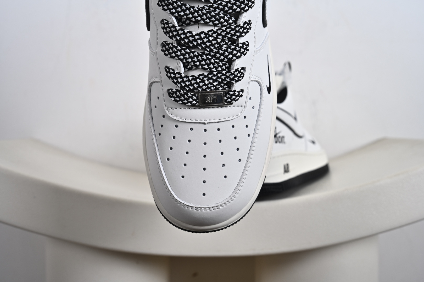 Nike Air Force 1'07 Low ”Justdoit” 白黑小勾 空军一号低帮休闲板鞋 CS5288-038