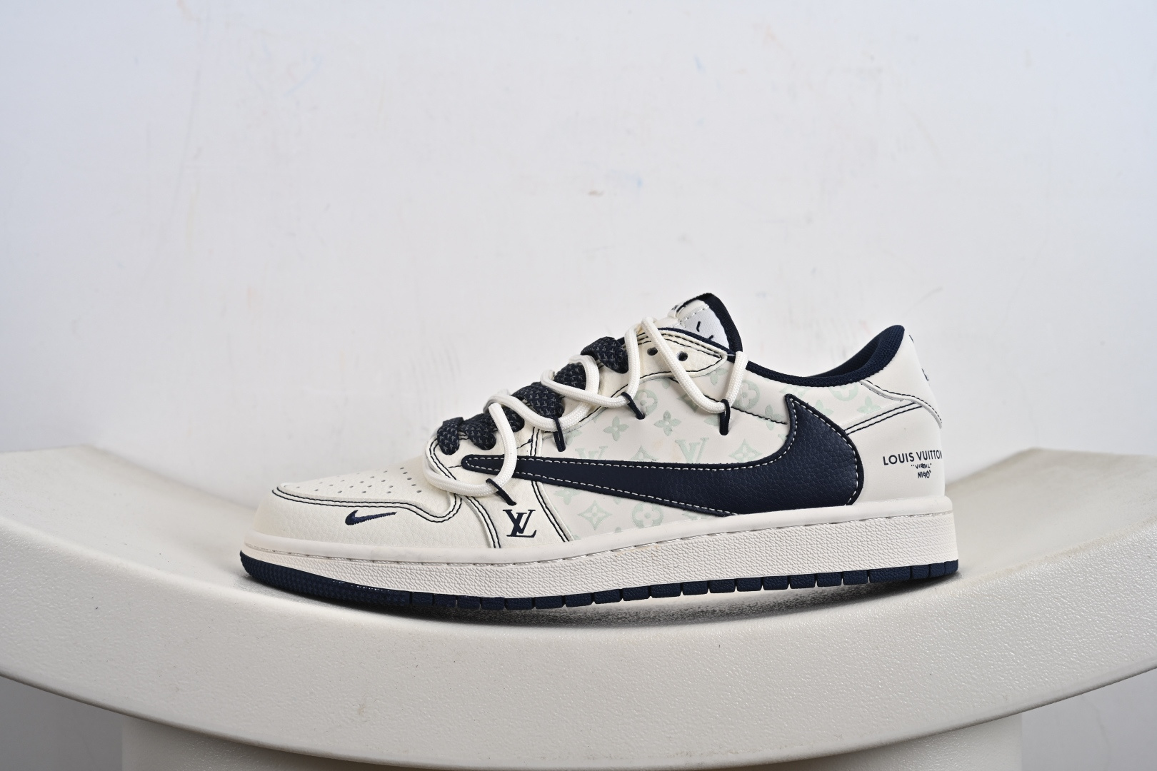 Travis Scott x Fragment Design x Jordan Air Jordan 1 Low SP LV联名-米白午夜蓝” HT5088-603