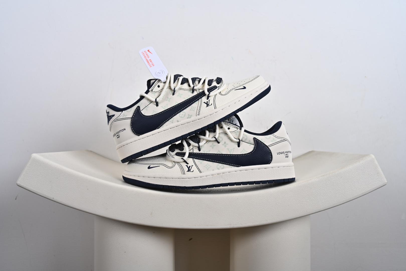 Travis Scott x Fragment Design x Jordan Air Jordan 1 Low SP LV联名-米白午夜蓝” HT5088-603