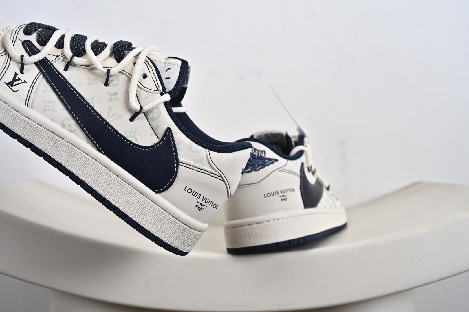 Travis Scott x Fragment Design x Jordan Air Jordan 1 Low SP LV联名-米白午夜蓝” HT5088-603