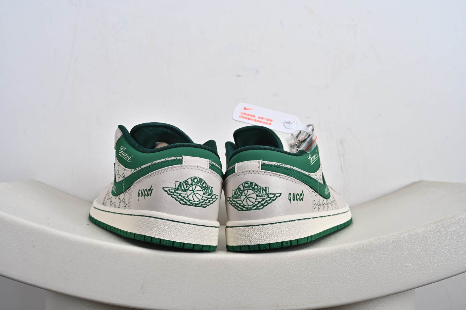 260 定制版 高端定制Air Jordan 1 Low AJ1 乔1 “古驰联名---米白灰绿古驰印花”高端定制 低帮复古篮球鞋 QD1988-001