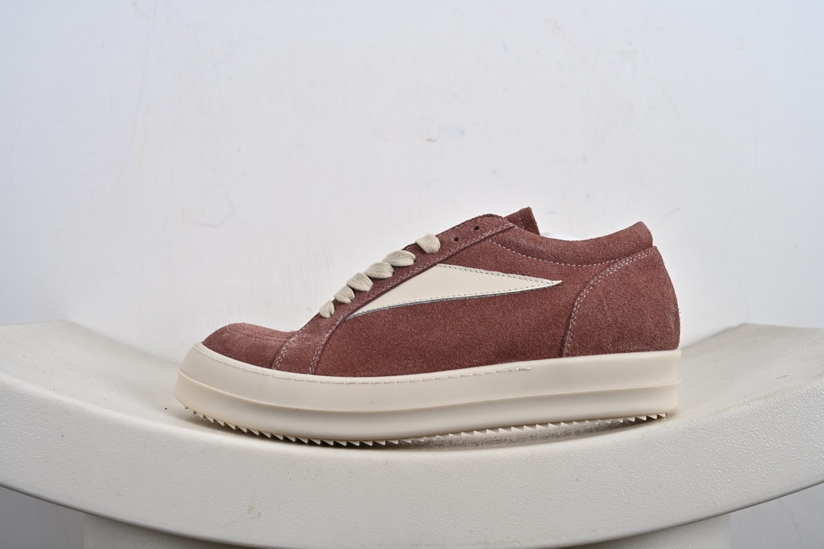 450 瑞克·欧文斯Rick Owens支线品牌DRKSHDW SS23 EDFU Vintage Low- Sneakers”Grey/Milk”低帮厚底板鞋“皮革雾灰奶白侵权款”RU01D3897 LCOLVS 811