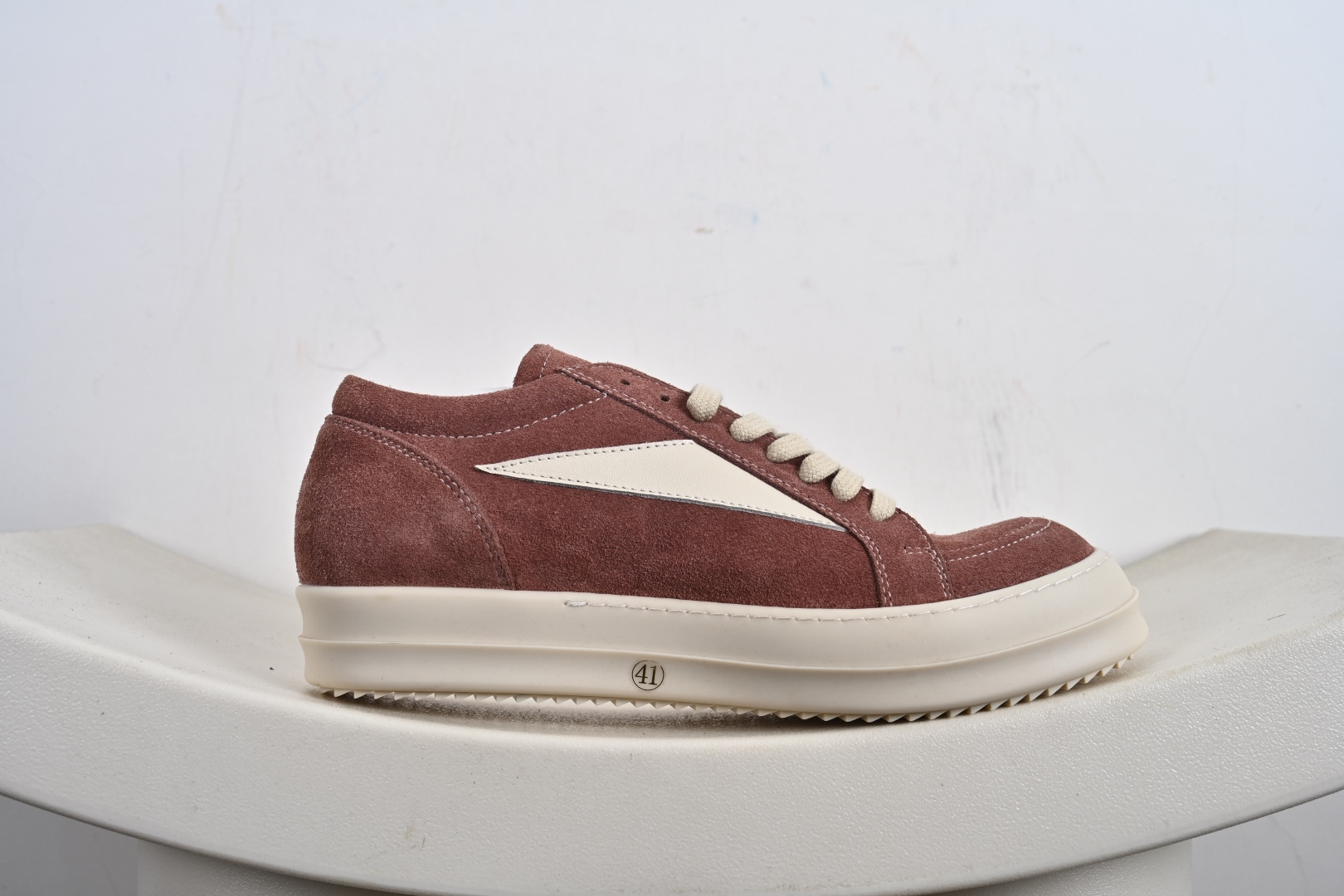 450 瑞克·欧文斯Rick Owens支线品牌DRKSHDW SS23 EDFU Vintage Low- Sneakers”Grey/Milk”低帮厚底板鞋“皮革雾灰奶白侵权款”RU01D3897 LCOLVS 811