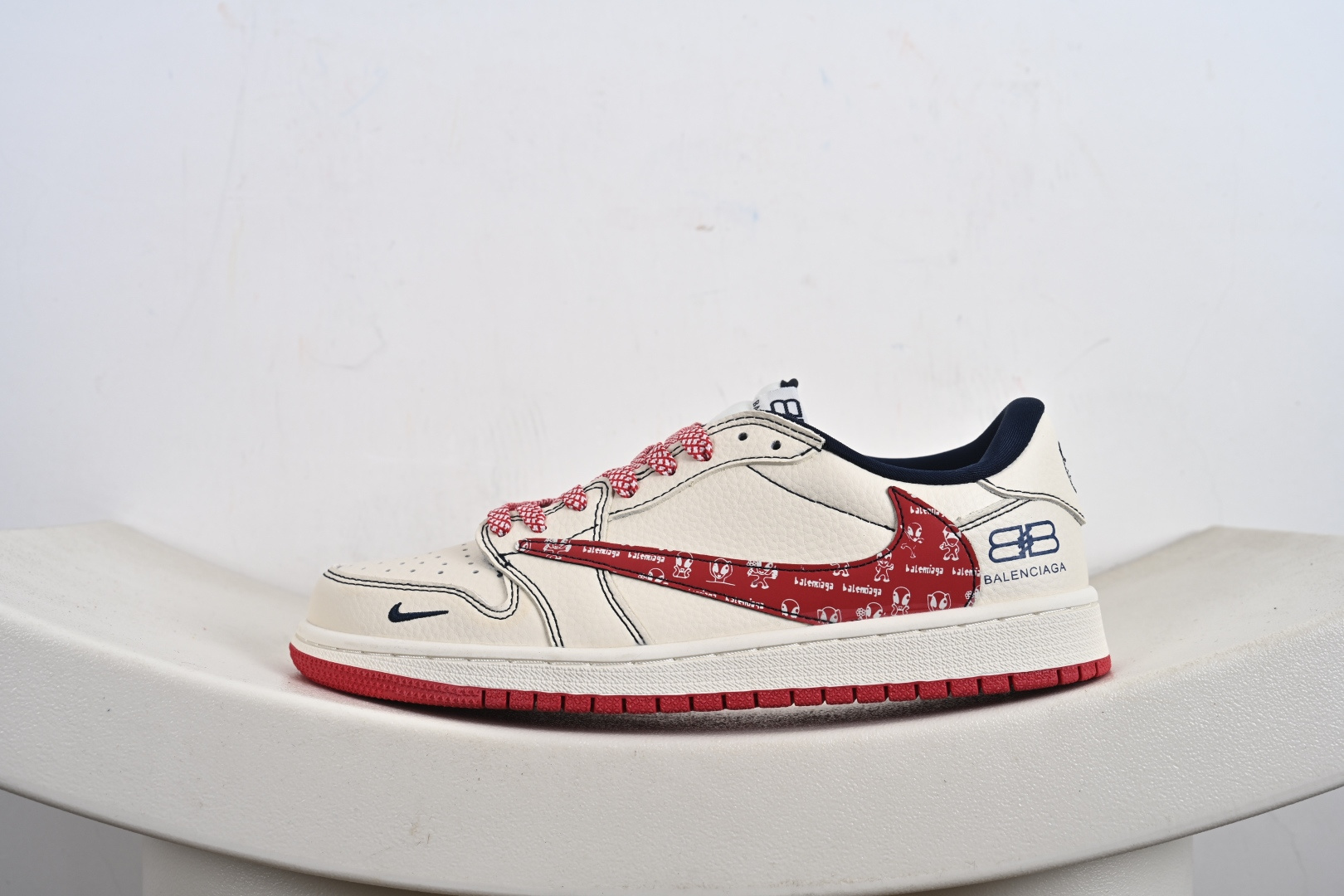 Nike Air Jordan 1 x 巴黎世家AJ1倒勾 乔一倒钩 ‘DIY’定制 耐克 低帮文化篮球鞋 DS2025-001