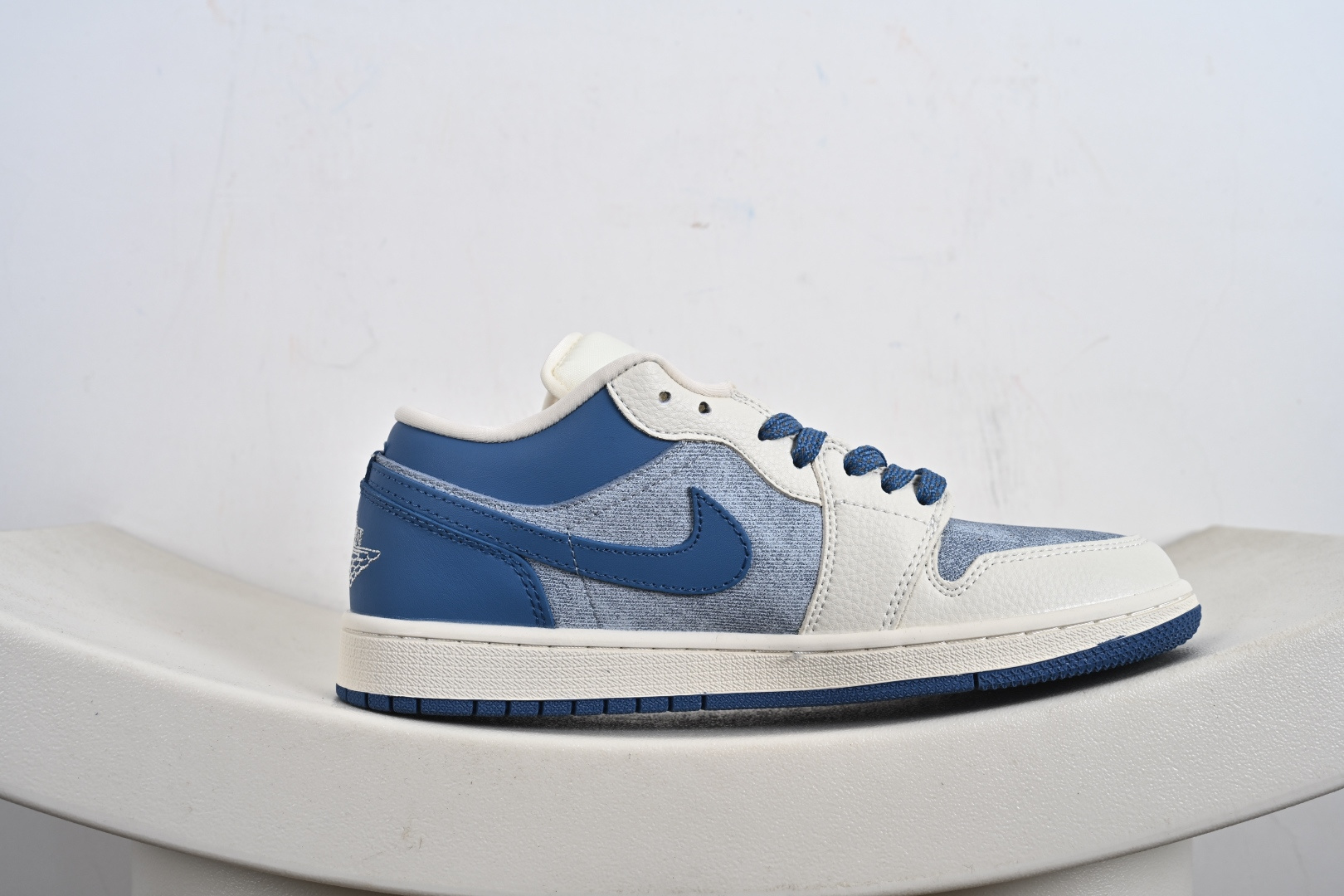 定制版 高端定制Air Jordan 1 Low AJ1 乔1 “联名---灰牛仔深蓝钩 高端定制 低帮复古篮球鞋 QD1988-003