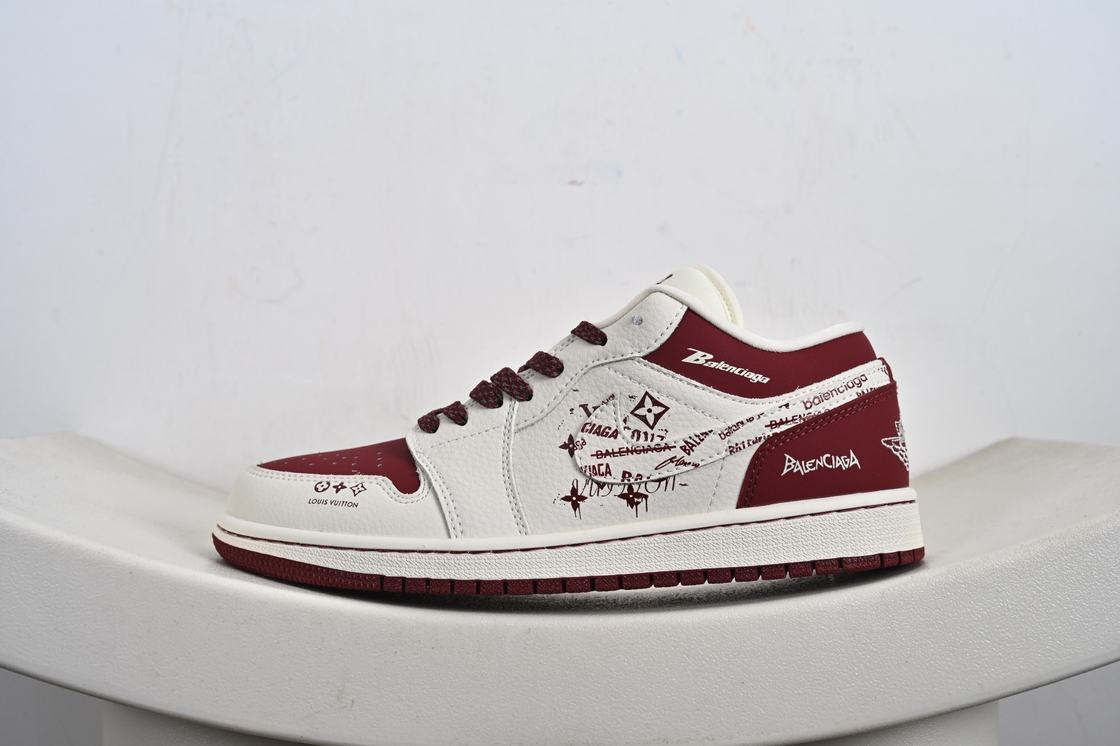 Balenciaga x Air Jordan 1 Low 酒红 LV印花 QD1988-005
