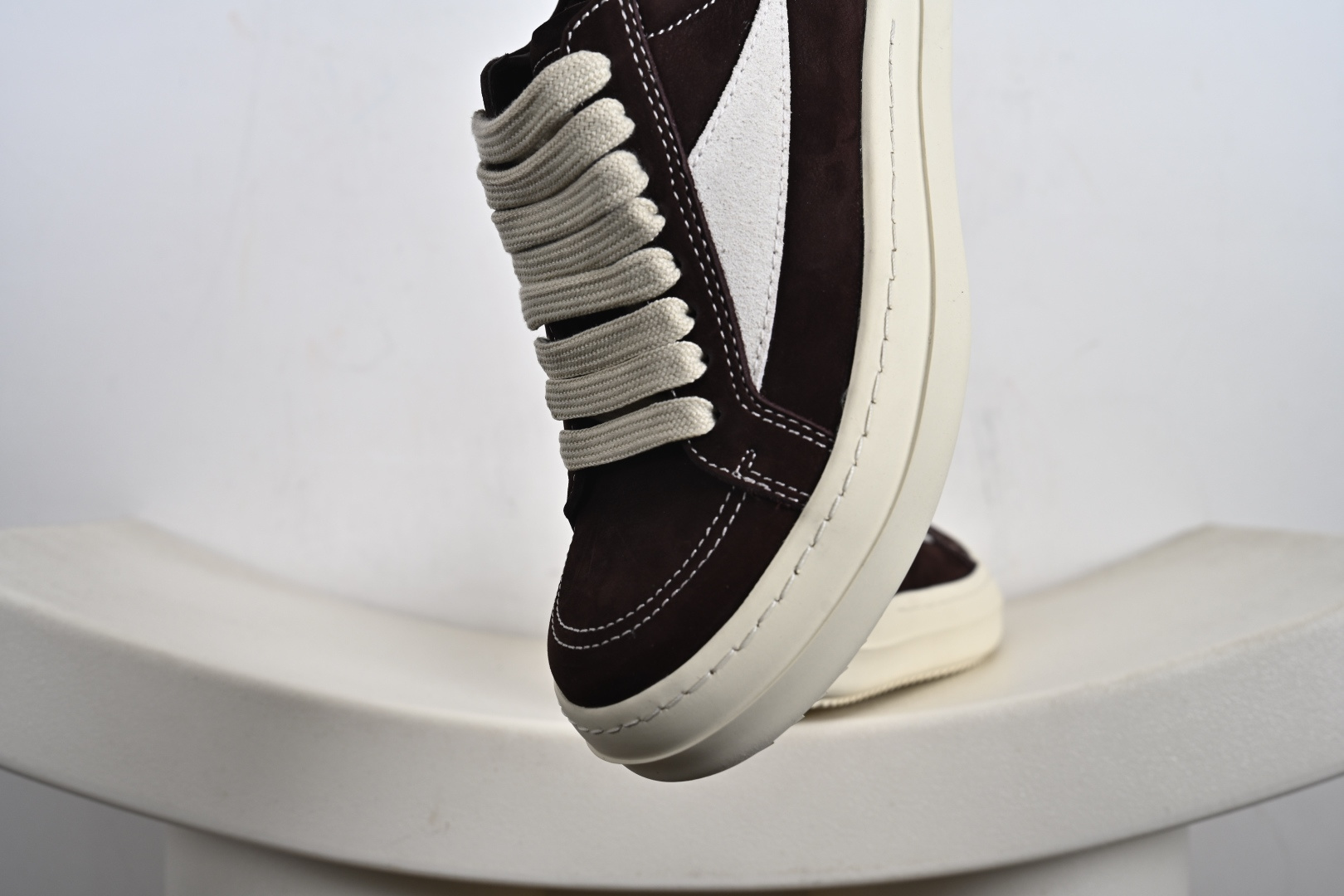 Rick Owens支线品牌DRKSHDW SS23 EDFU Vintage Low- Sneakers”Grey/Milk”低帮系列暗黑高街经典增高休闲运动厚底板鞋