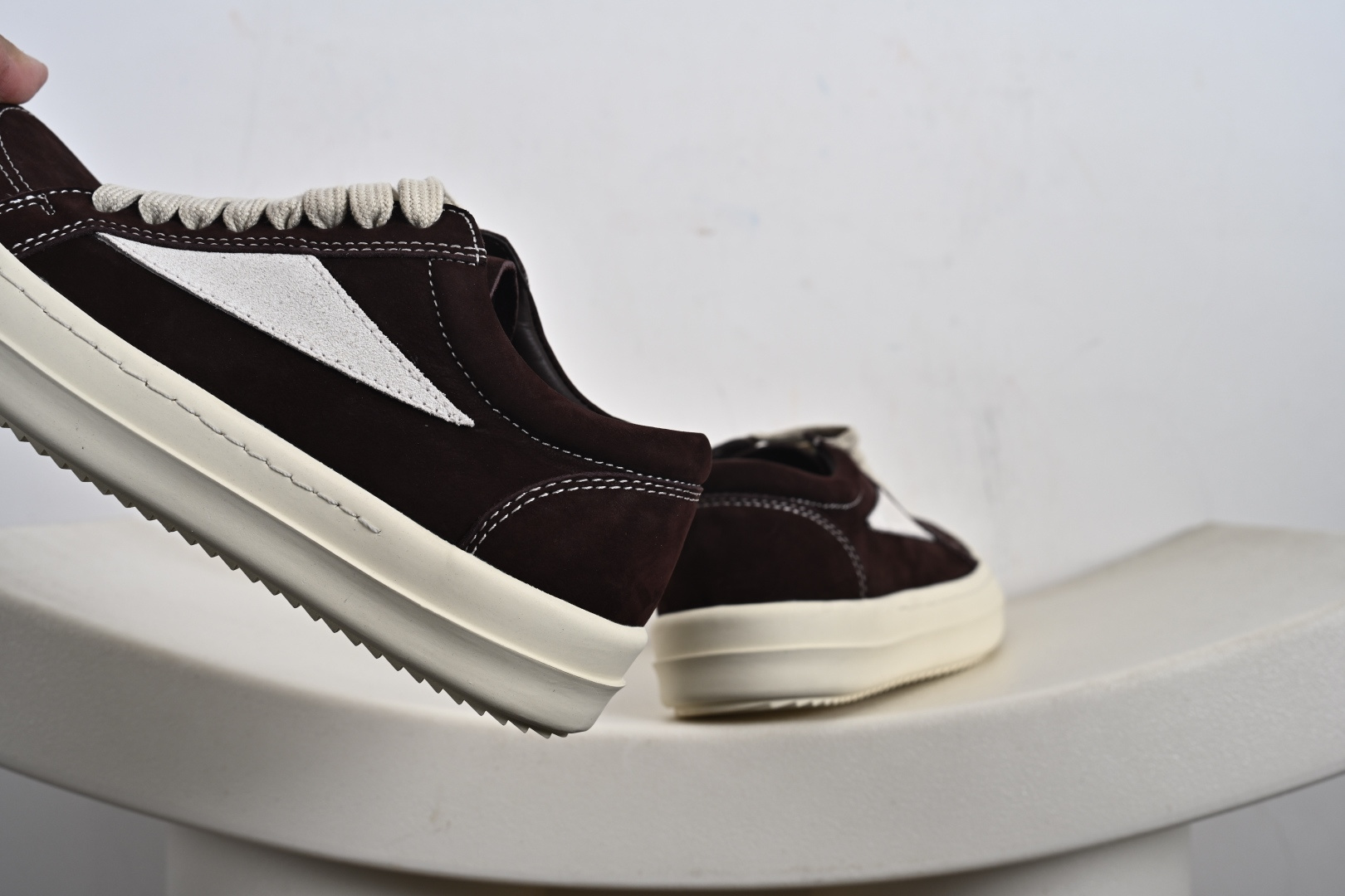 Rick Owens支线品牌DRKSHDW SS23 EDFU Vintage Low- Sneakers”Grey/Milk”低帮系列暗黑高街经典增高休闲运动厚底板鞋