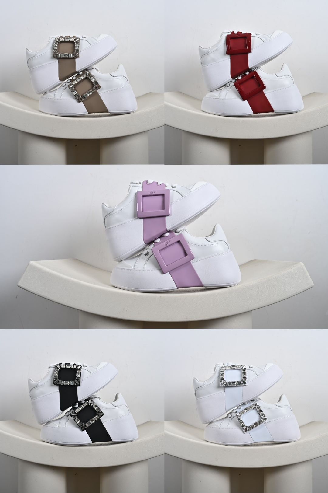 Roger Vivier罗杰维维亚 Viv Skate 小牛皮 圆头厚底 低帮 板鞋