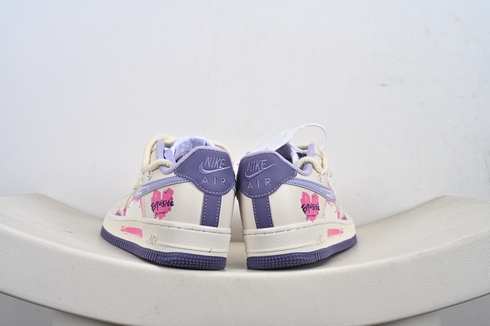 240 手绘涂鸦“紫粉表白”Nike Air Force 1 “Confession”空军一号定制板鞋 BD7701-220