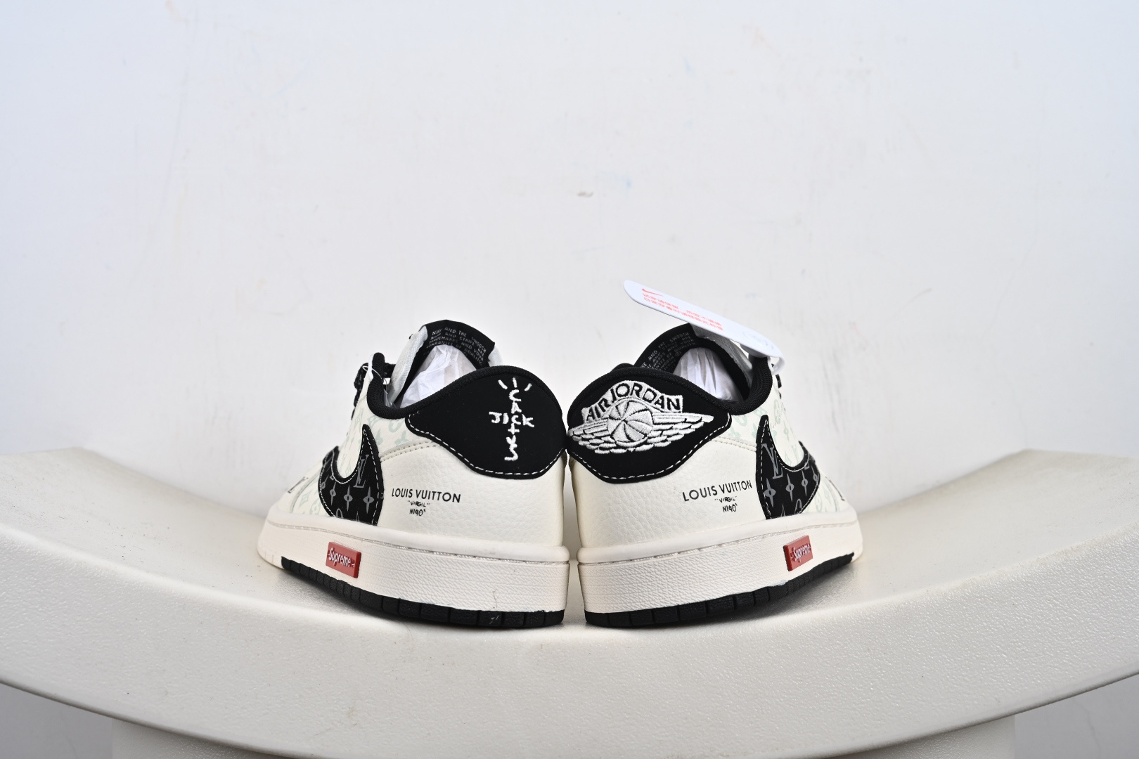 260 Travis Scott x Fragment Design x Air Jordan 1 Low SP AJ1 乔1双拼花黑勾 低帮文化休板闲鞋 CX5050-Y27
