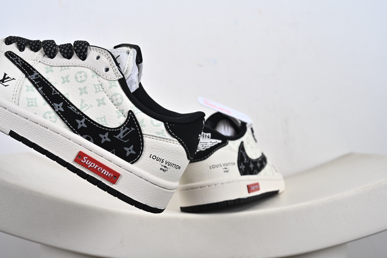 260 Travis Scott x Fragment Design x Air Jordan 1 Low SP AJ1 乔1双拼花黑勾 低帮文化休板闲鞋 CX5050-Y27