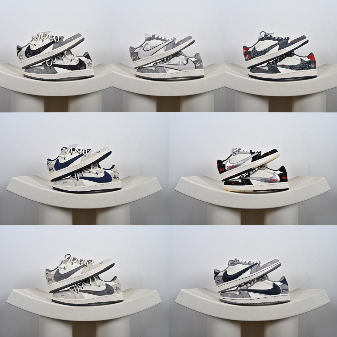 #合集💕 支持放店 乔丹Air Jordan 1 Low AJ1乔1联名款倒勾低帮休闲复古文化运动板鞋 货号:DM9288 完美品质出货 细节如图所示 鞋面切割工整 冲孔整齐干净 中底拉帮线 整体清洁度非常好· C9-E5