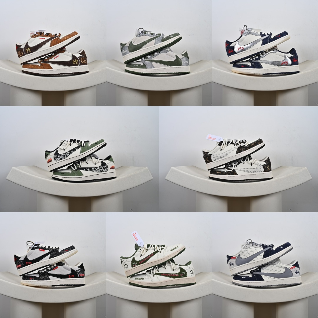 #合集💕 支持放店 乔丹Air Jordan 1 Low AJ1乔1联名款倒勾低帮休闲复古文化运动板鞋 货号:DM9288 完美品质出货 细节如图所示 鞋面切割工整 冲孔整齐干净 中底拉帮线 整体清洁度非常好· C9-E5