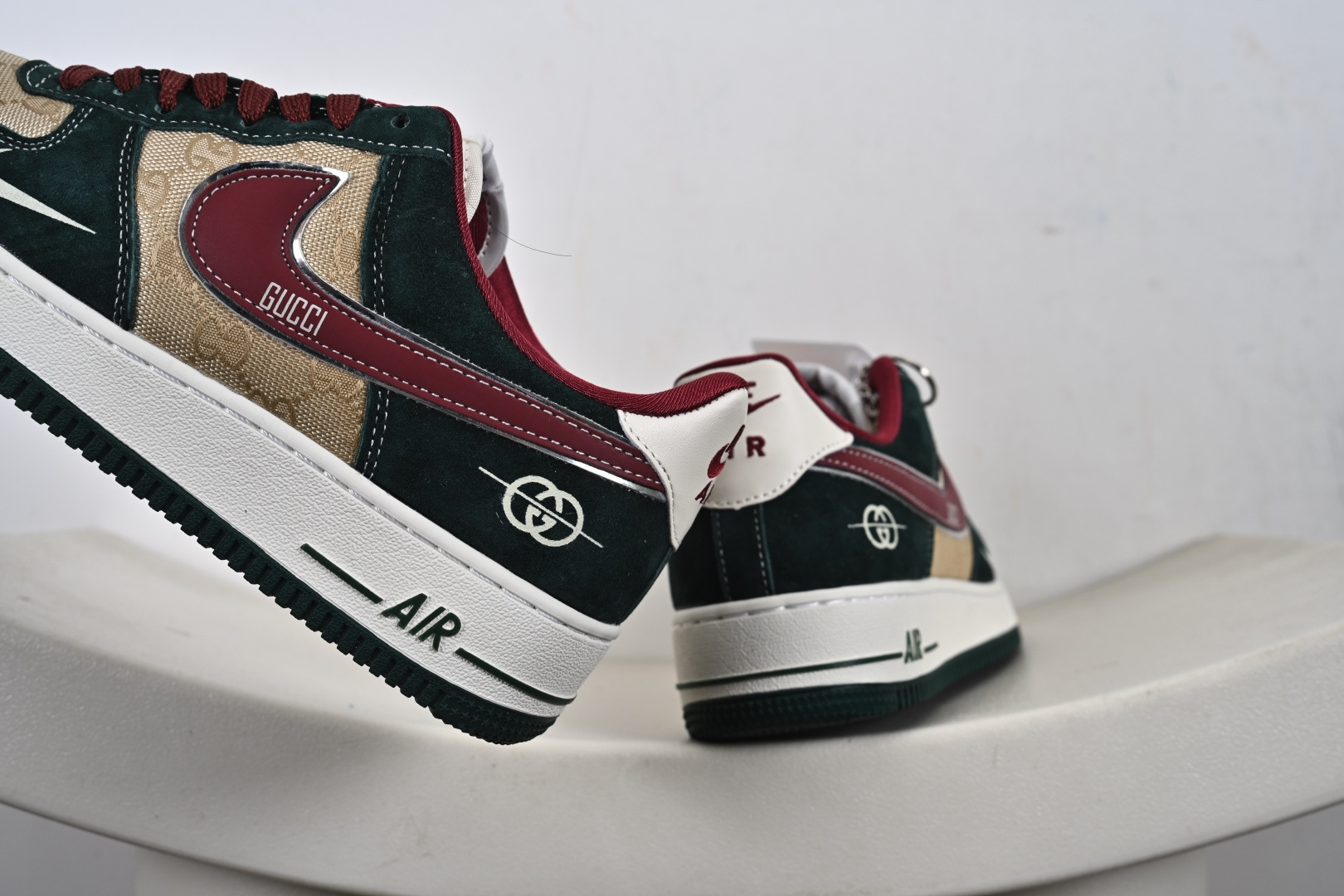 定制版 Air Force 1'07 Low 古驰联名 卡其朱砂勾 空军一号低帮休闲板鞋 SY1388-007