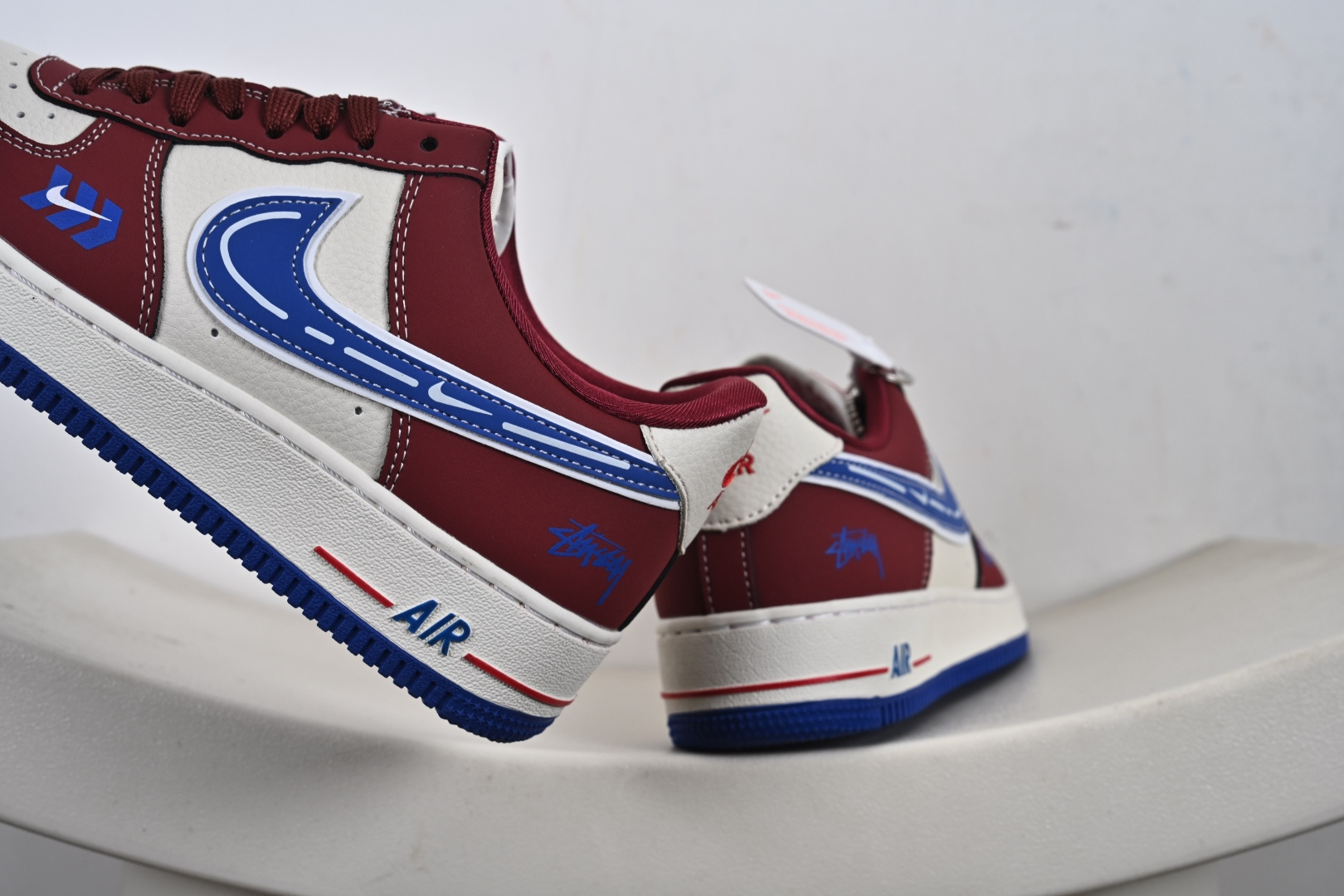 定制版 Air Force 1'07 Low 斯图西联名 焦糖蓝勾 空军一号低帮休闲板鞋 SY1388-005