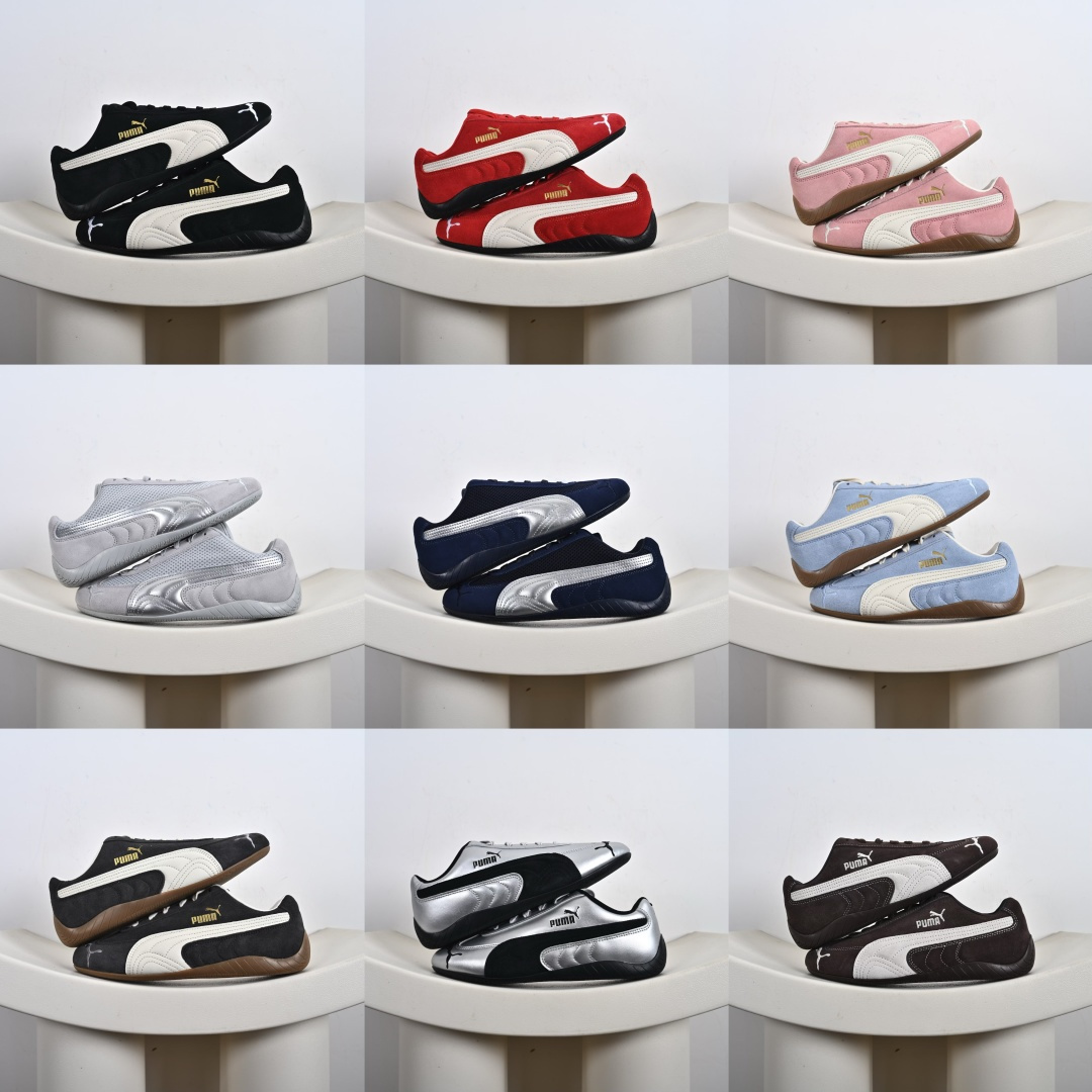 #合集💕 支持放店 【纯原版】Puma Speedcat OG Sparco 彪马罗马阿莫尔系列 复古运动休闲赛车跑鞋 市场第一梯队品质 版型 细节 烫金走线 完全碾压市场任意版本 欢迎对比🆚 工厂耗时3个月开发 原装档案原数据纸版楦型 采用固色翻毛皮鞋面材质(正确二次成型'猛帮'成型工艺🆚区别市面版本 ) 外置原数据开发轻量耐磨橡胶大底💪🏻 全球知名运动品牌PUMA宝马赛车系列 融合了宝马车队的标志性配色 以趣味十足又前卫复古的设计引领潮流 将赛道精神融入街头时尚 开启前卫竞速之旅 主打前卫复古风 Roma鞋款的鞋侧以复古的流线造型 缀以宝马经典Logo 巧妙吸睛 而Speedcat鞋款以亮眼三色条纹元素缀以舒适鞋面 赋予了独特的个性美学 演绎赛车的无尽能量 官方货号:398846 02、01、09、06、19、398847 02、403902 03、01、05、02、403688-01、03、04、406329-02、01、40、403689-01、403903-01、405835-02 S5-E5